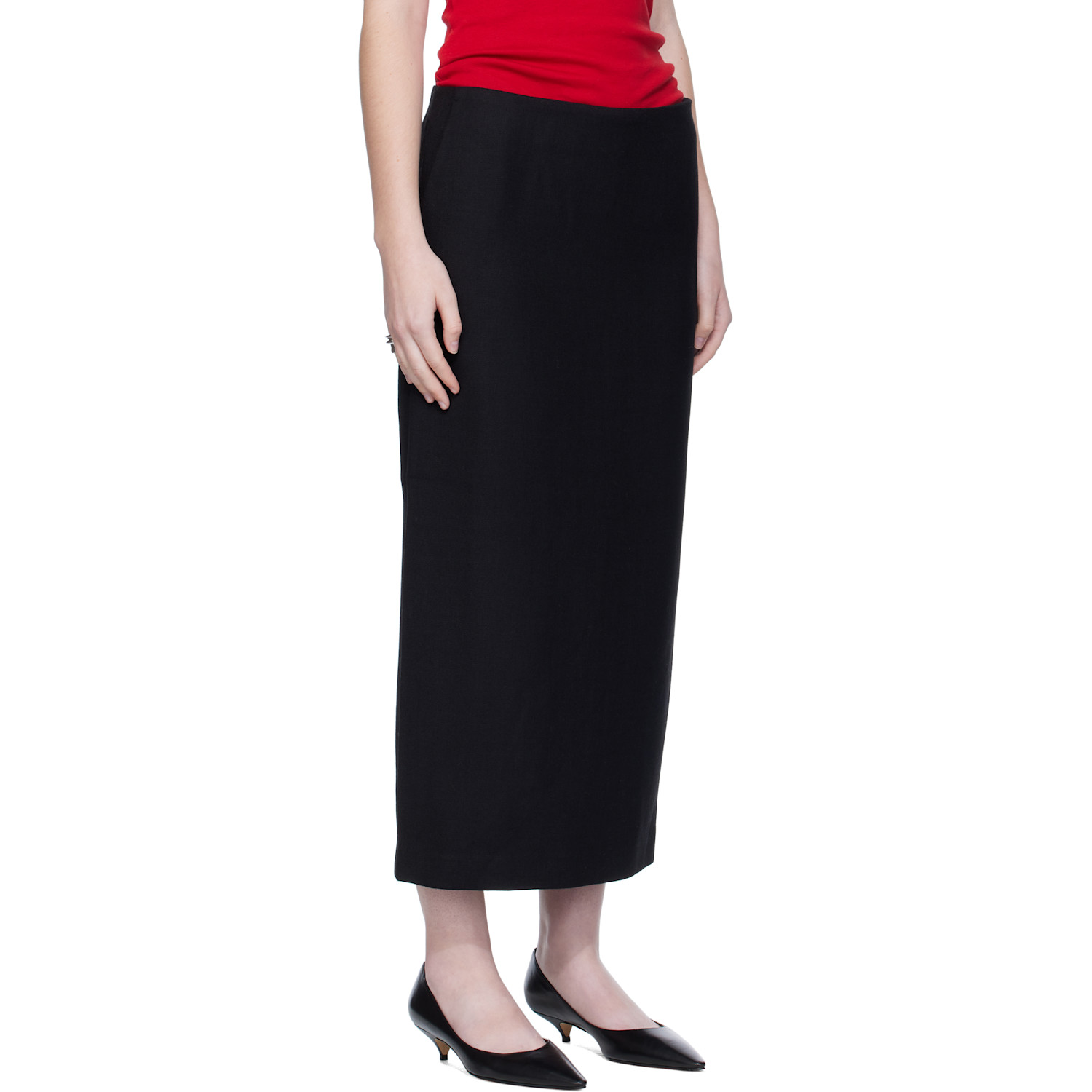  Arch The Black Silk Simple Maxi Skirt 