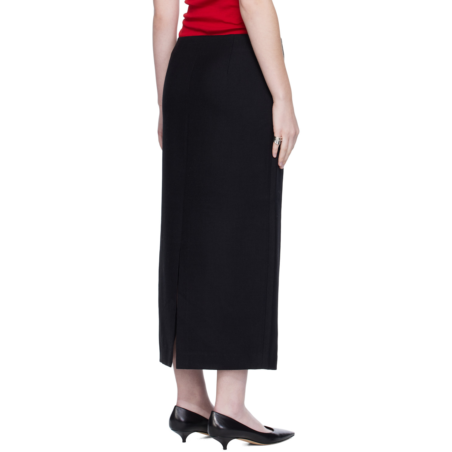  Arch The Black Silk Simple Maxi Skirt 
