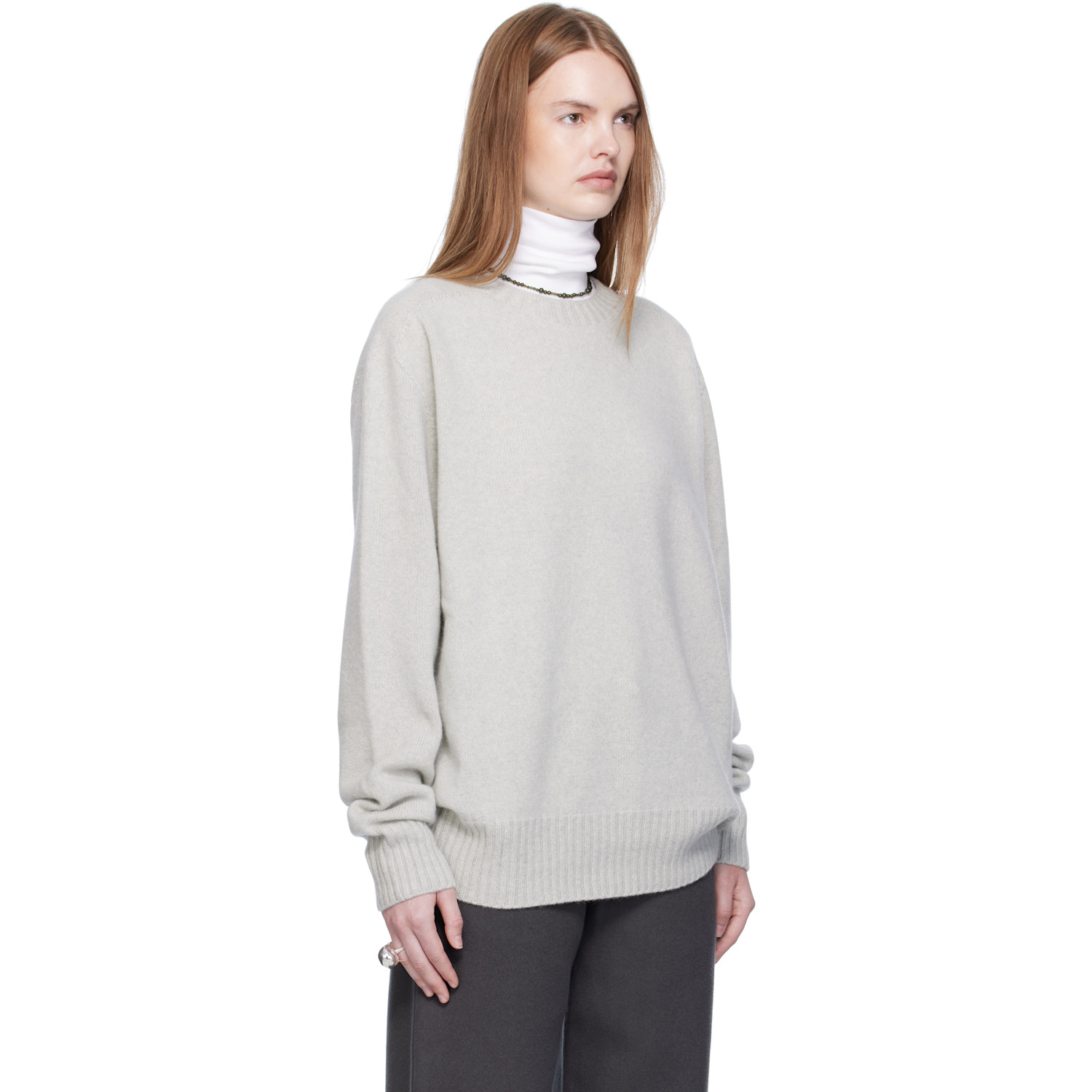  Arch The Gray Cashmere Relaxed Pullover Sweater 
