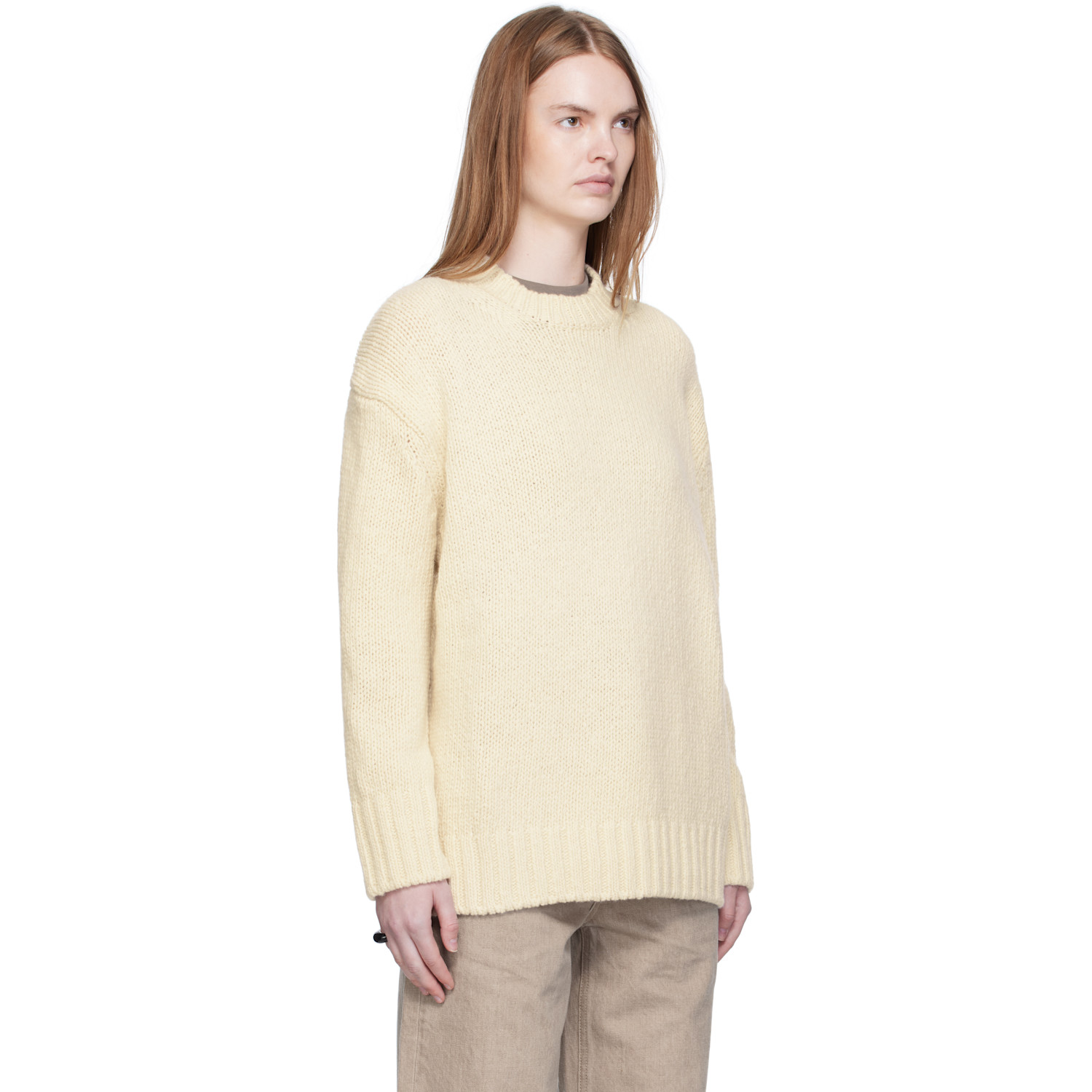  Arch The Off-white Basic Round Neck Knit Sweater 