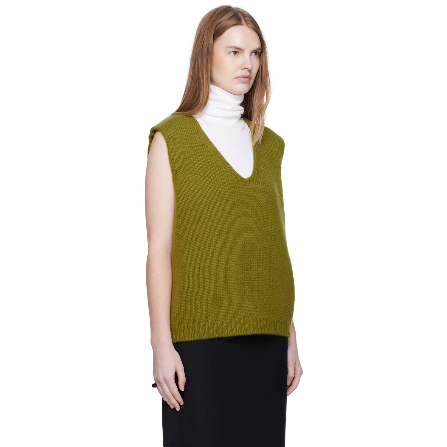  Arch The Green Cashmere Knit Vest 