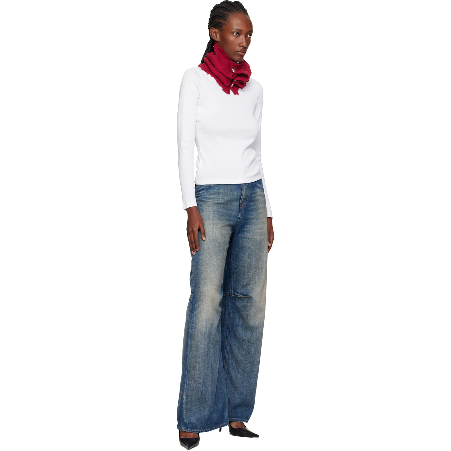  Andersson Bell Red Roghen Wool Tube Scarf 