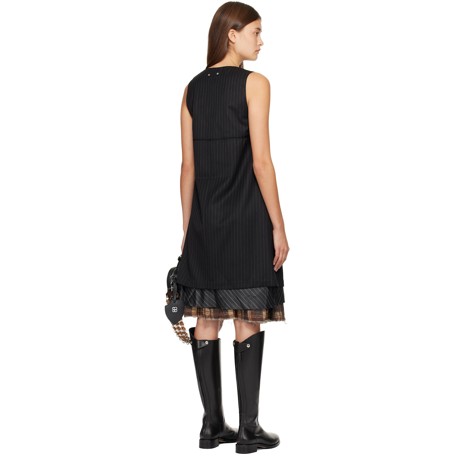  Andersson Bell Black Blazer Cut Sleeveless Midi Dress 
