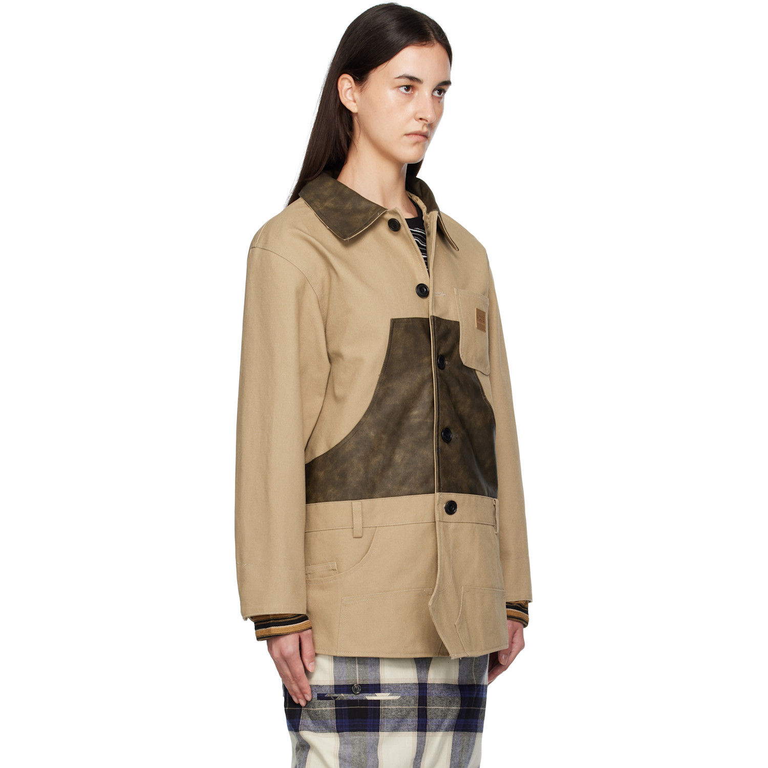  Andersson Bell Beige Carpenter Shorts Inserted Coat 