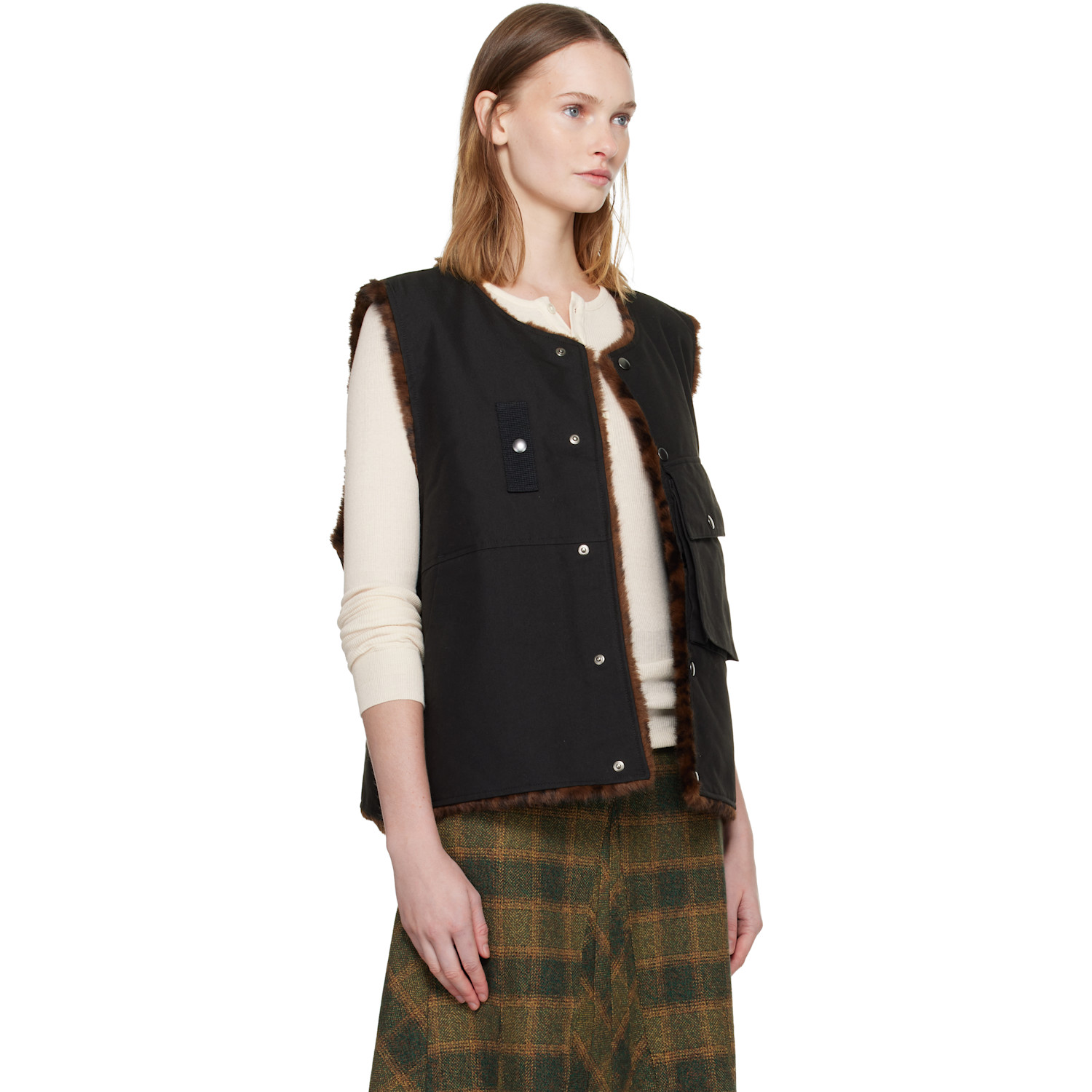  Andersson Bell Black Collarless Pocket Vest 