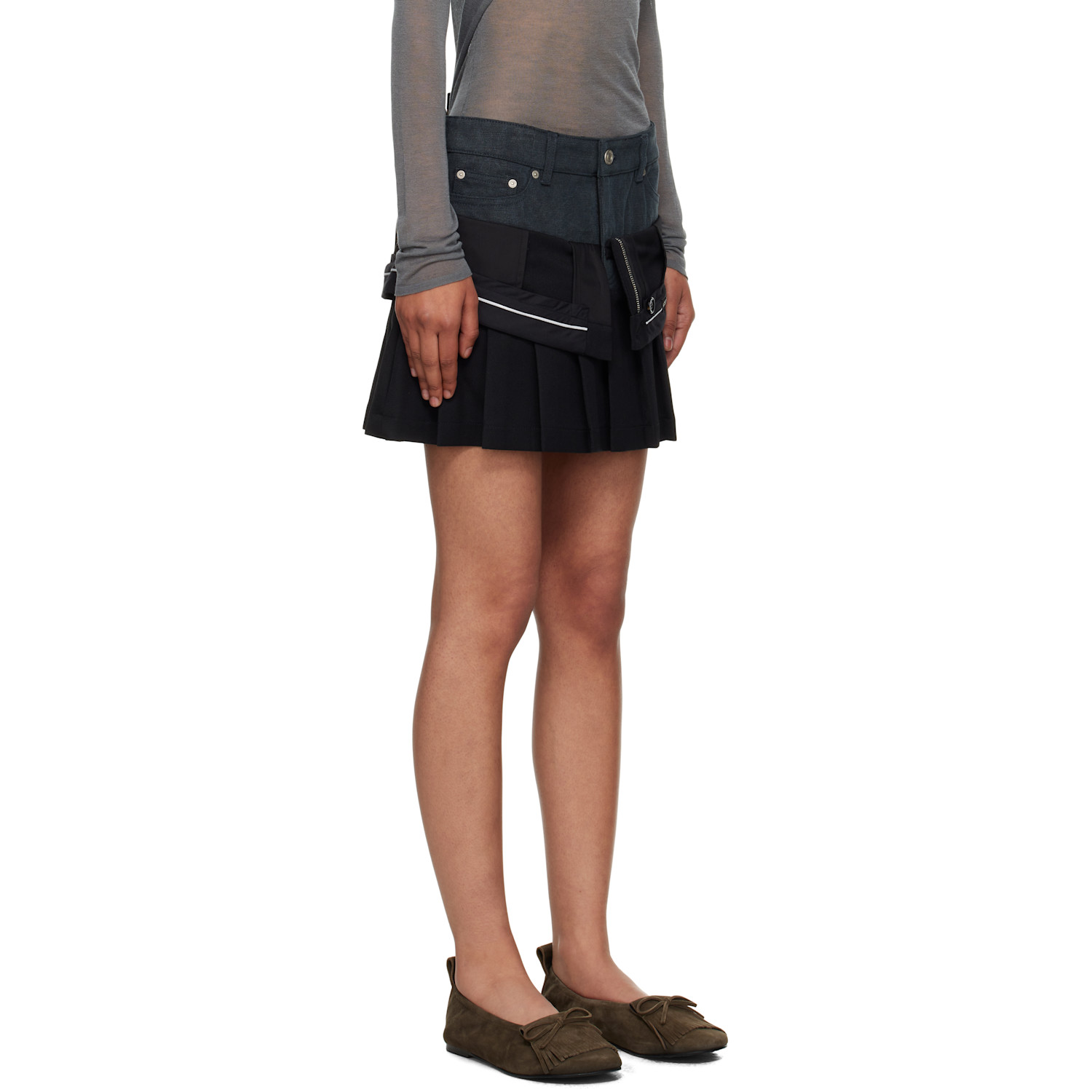  Andersson Bell Black Inside Out Pleats Miniskirt 