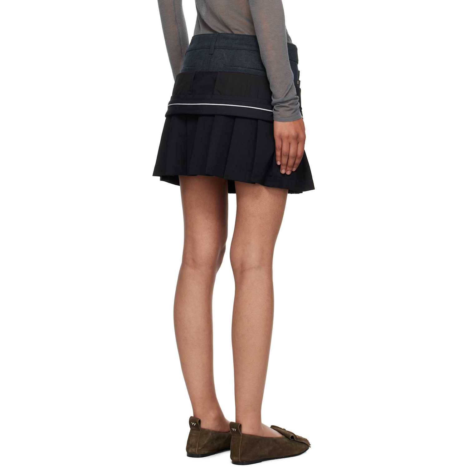  Andersson Bell Black Inside Out Pleats Miniskirt 