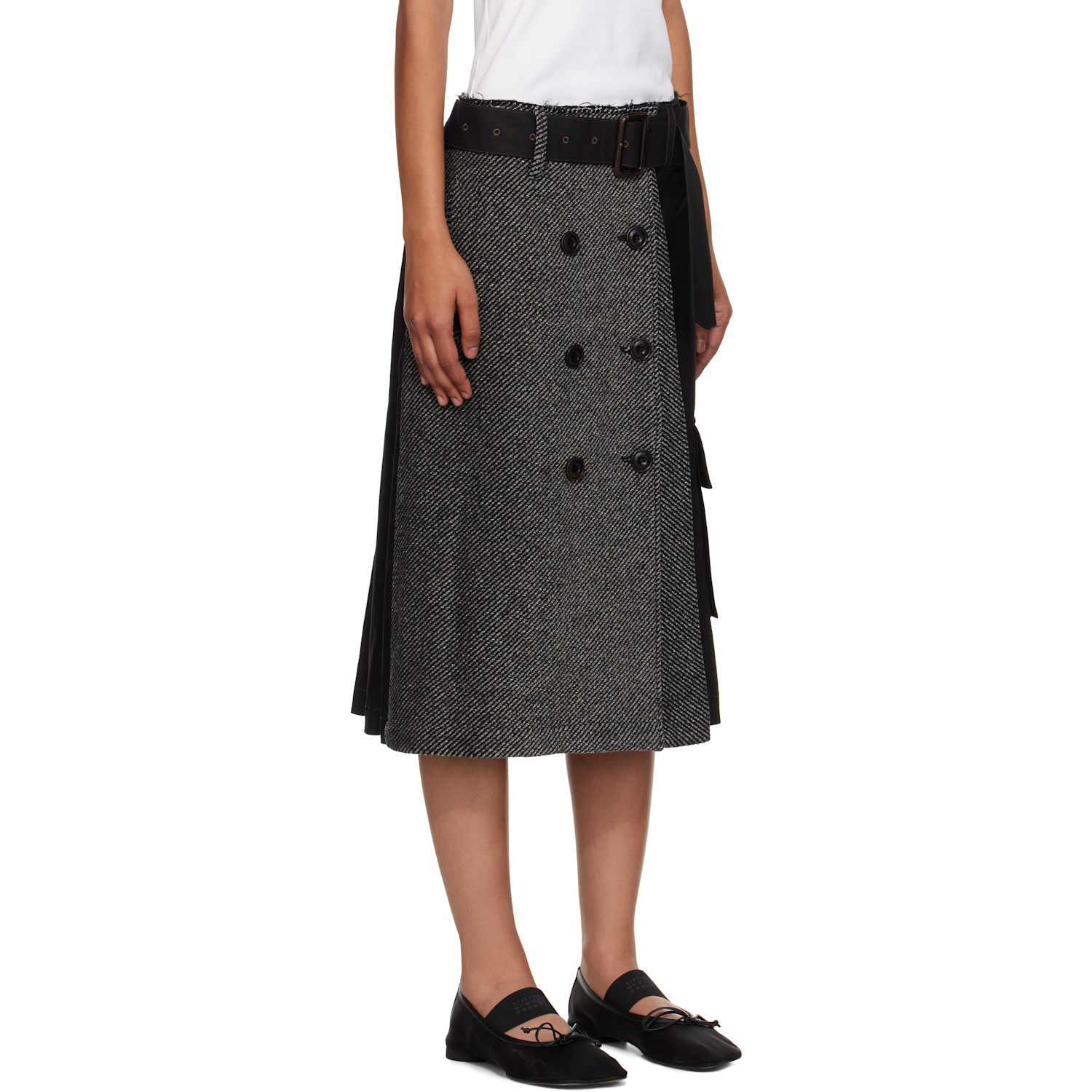  Andersson Bell Black Whitney Trench Pleats Midi Skirt 