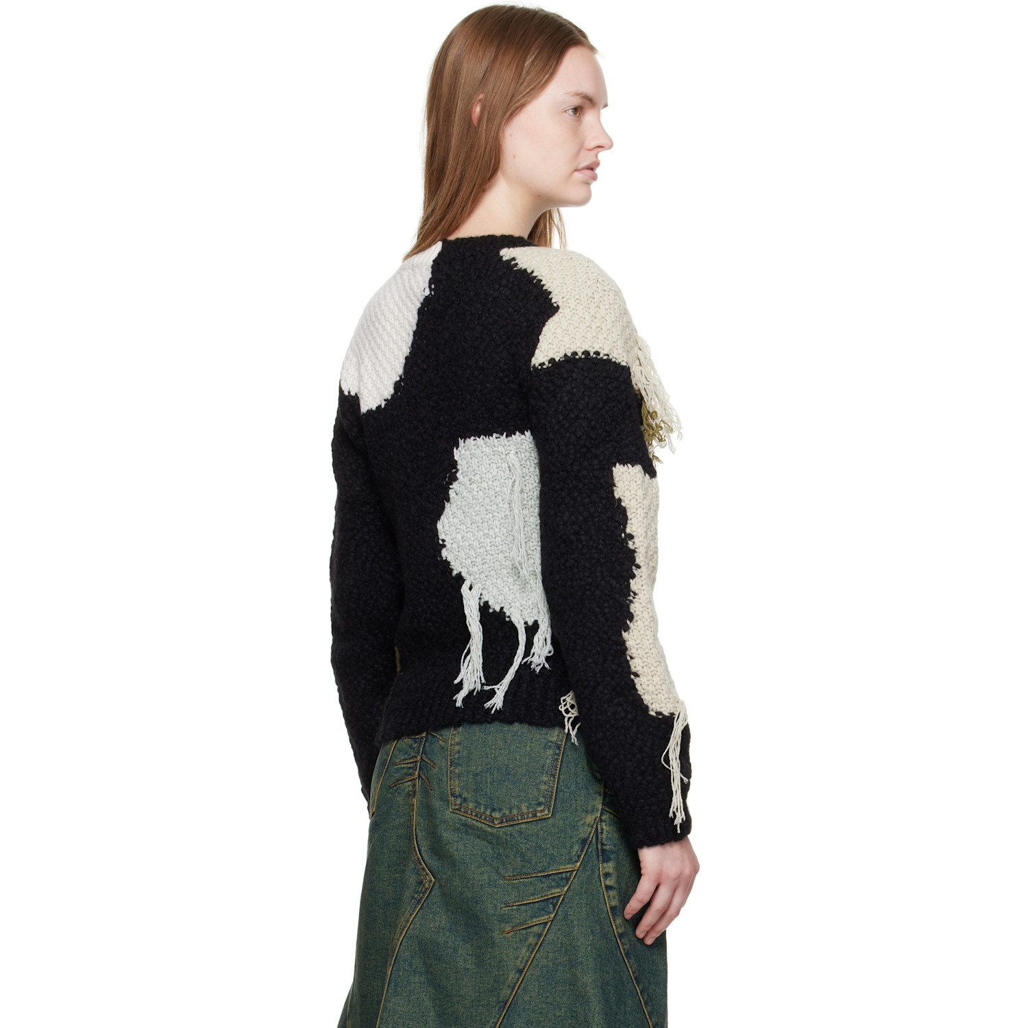  Andersson Bell Black Sylvia Abstract Patchwork Sweater 