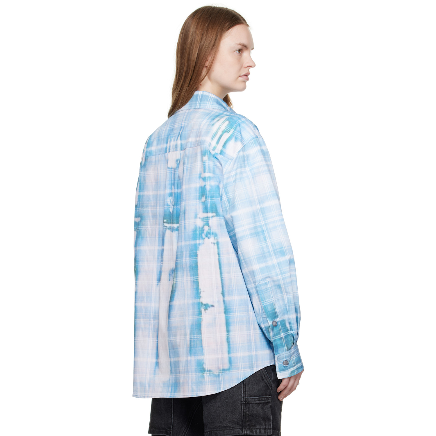  Andersson Bell Blue Trompe L'oeil Printed Check Shirt 