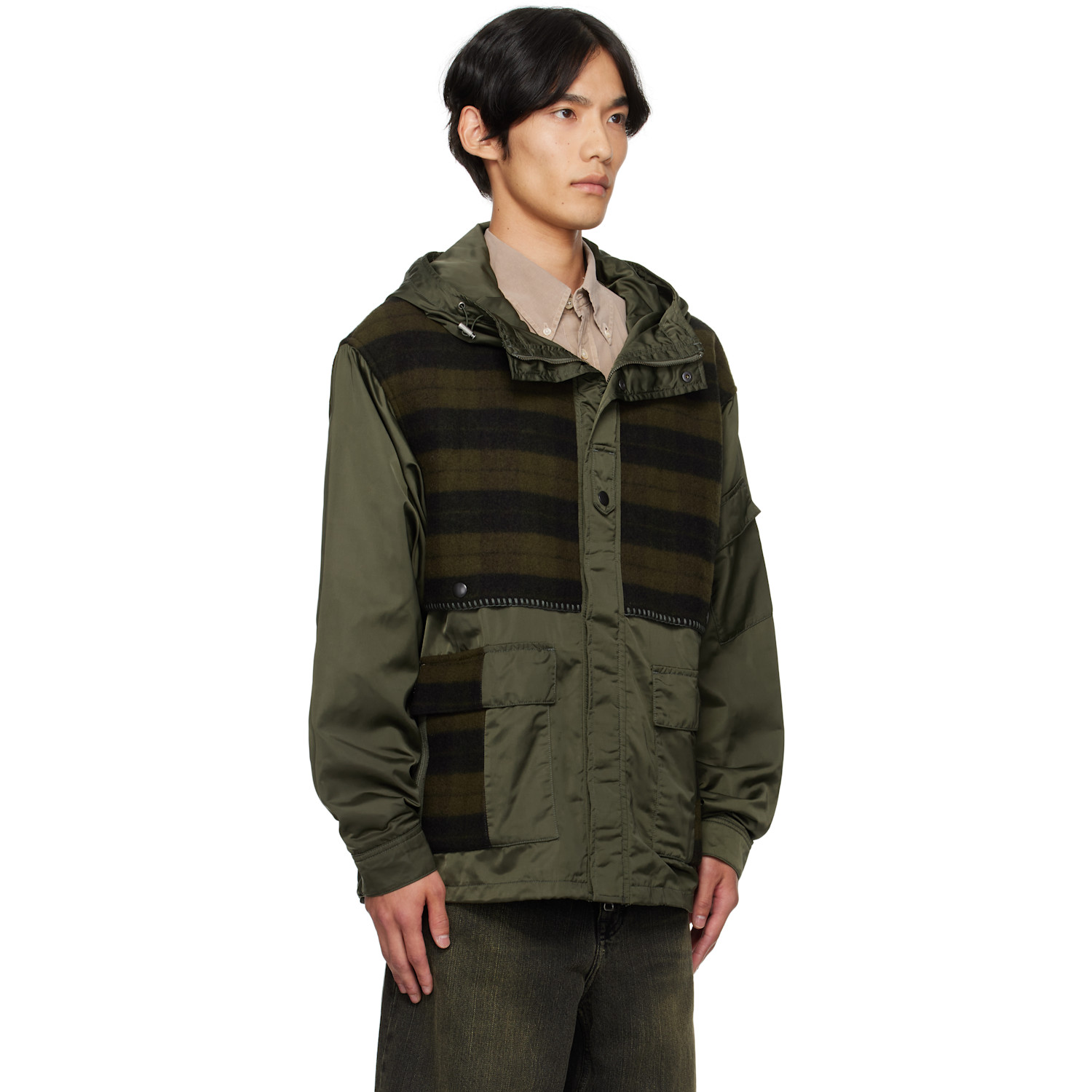  Andersson Bell Khaki Check Layered Jacket 