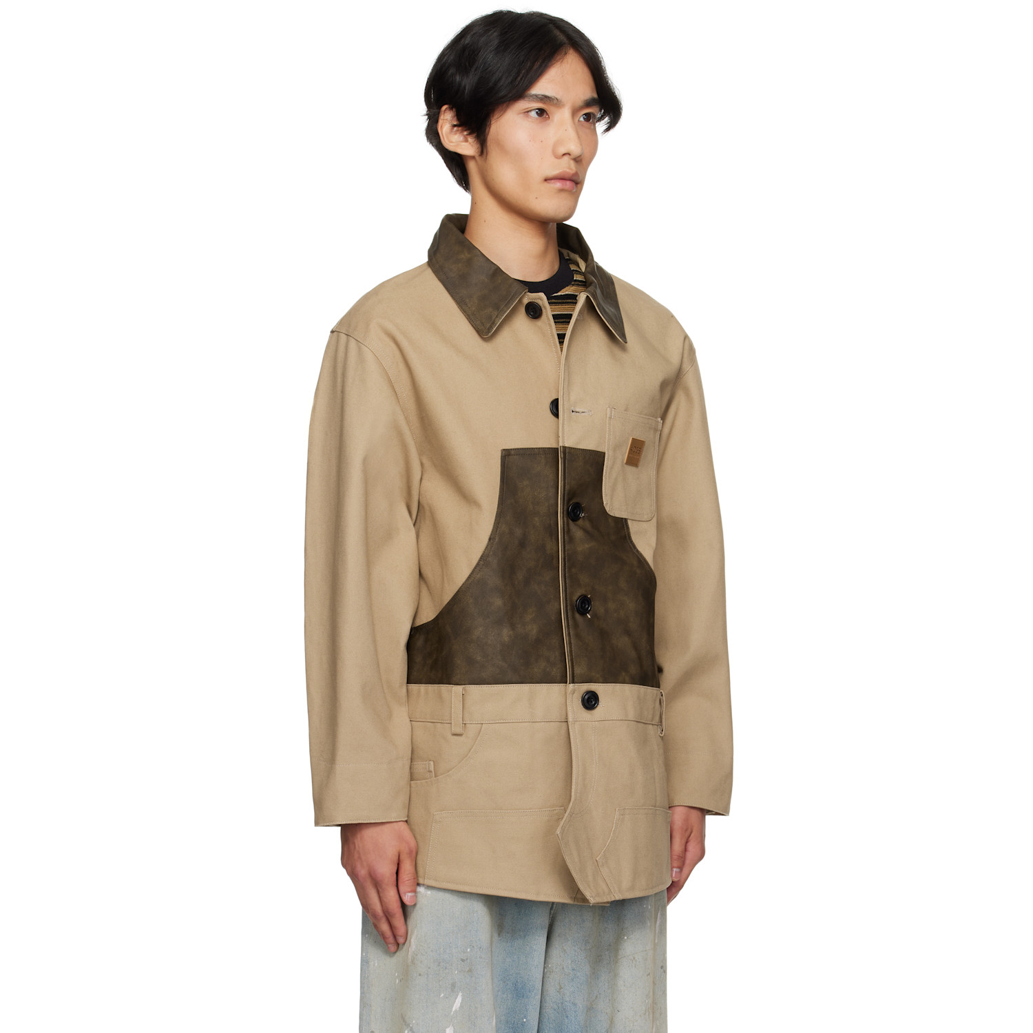  Andersson Bell Beige Carpenter Shorts Inserted Coat 