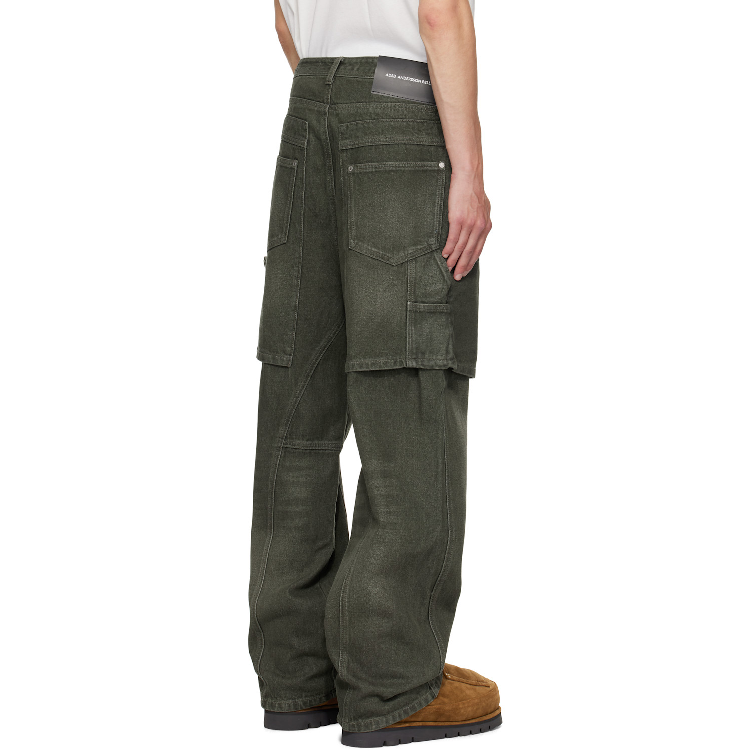  Andersson Bell Khaki Raptor Layered Wide-leg Jeans 