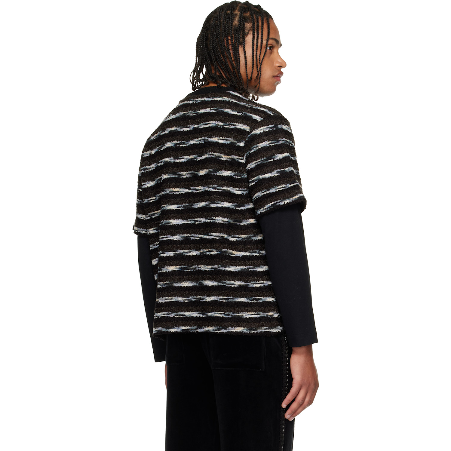  Andersson Bell Black & Brown Stripe Layered Sweater 
