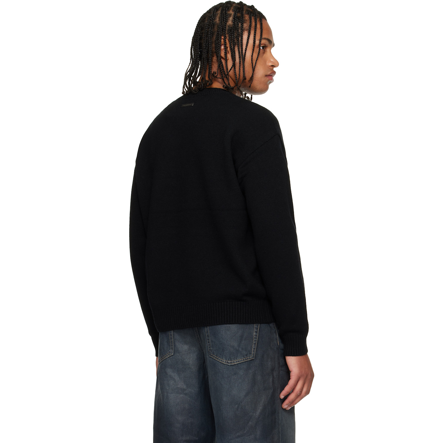  Andersson Bell Black Cashmere Rose Crew-neck Sweater 