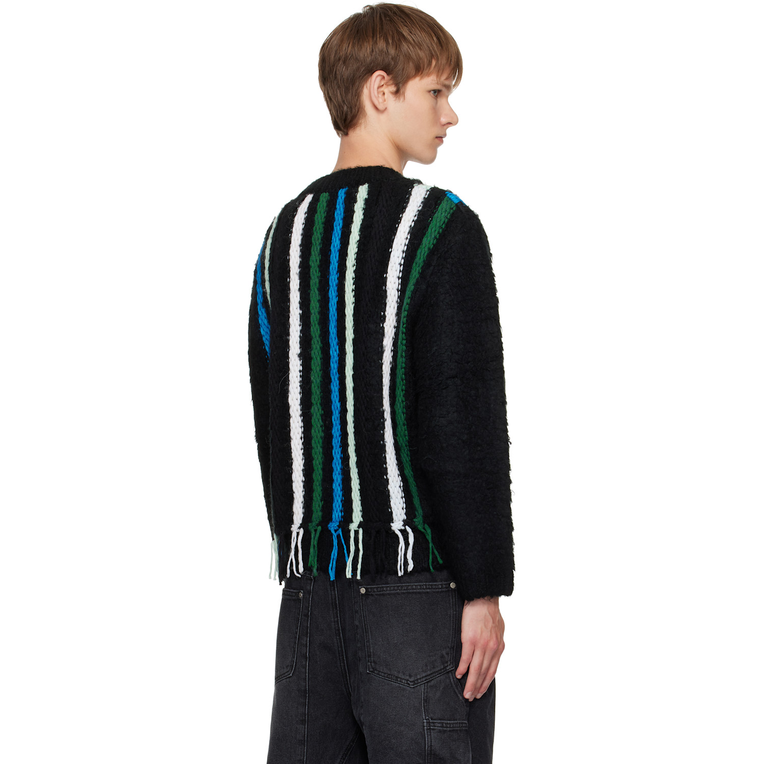  Andersson Bell Black V-neck Reverse Stripe Sweater 