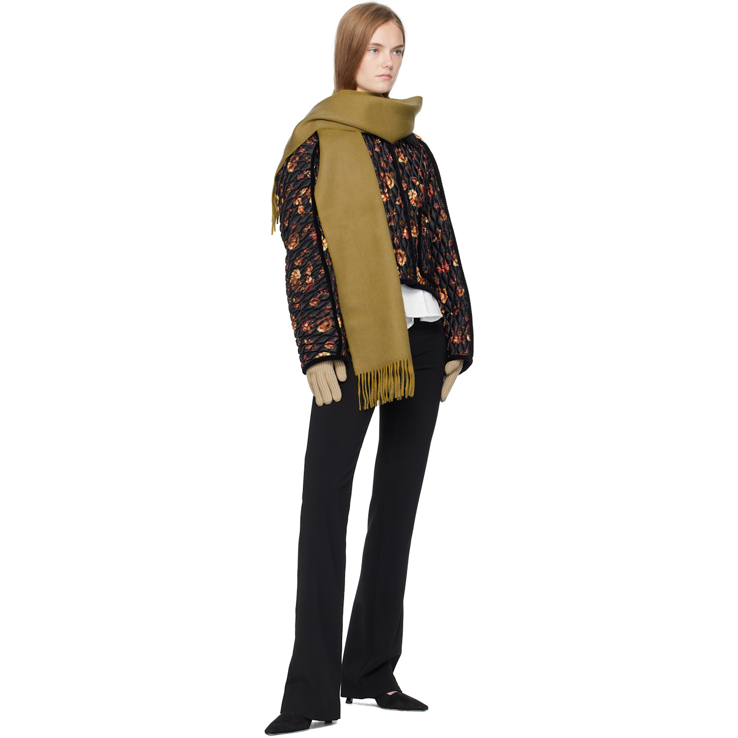  Burberry Beige Logo Patch Wool Gloves 