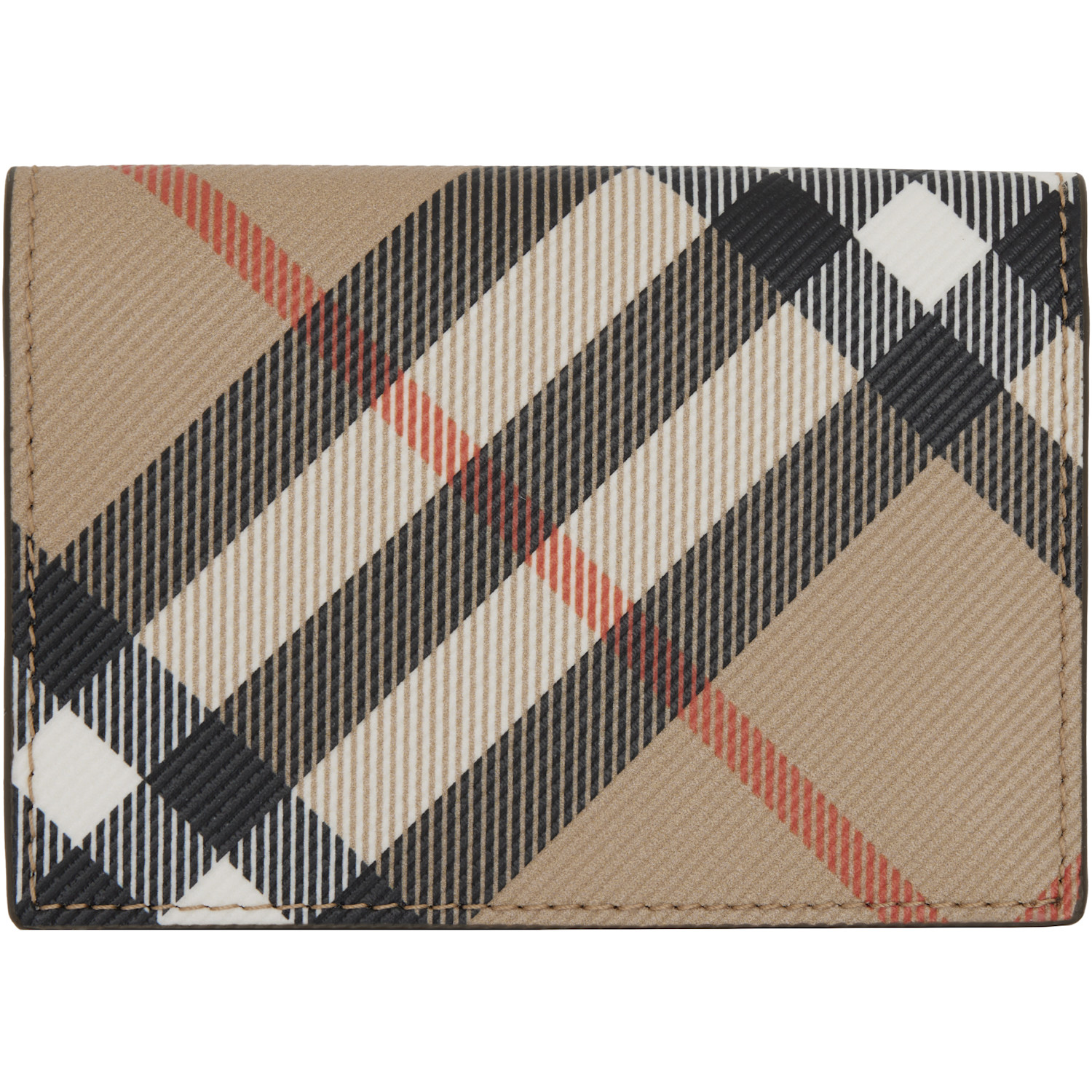  Burberry Beige Check Folding Case Card Holder 