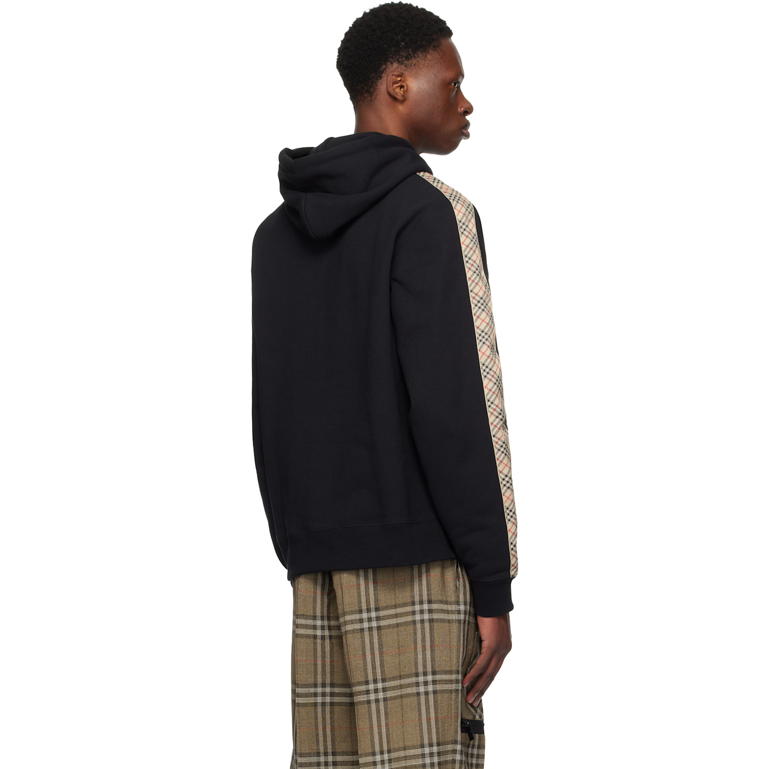  Burberry Black Check Tape Hoodie 
