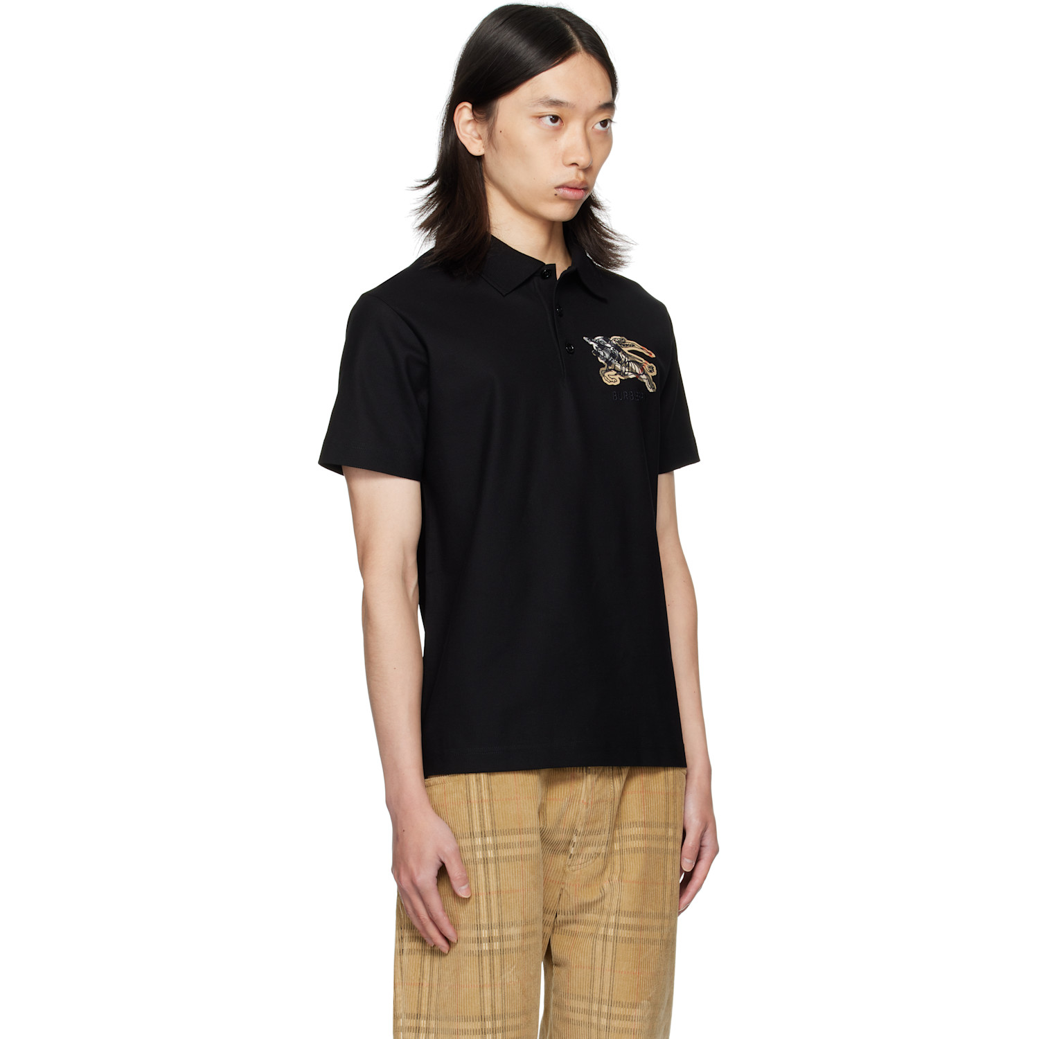  Burberry Black Ekd Polo 