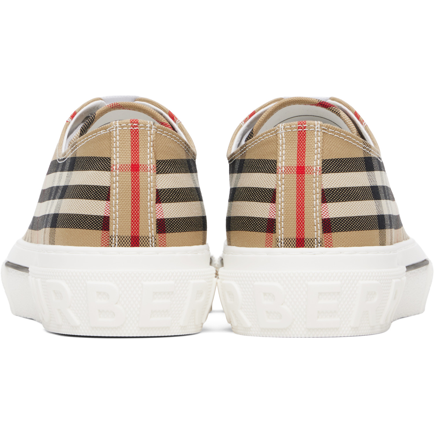  Burberry Beige Check Sneakers 