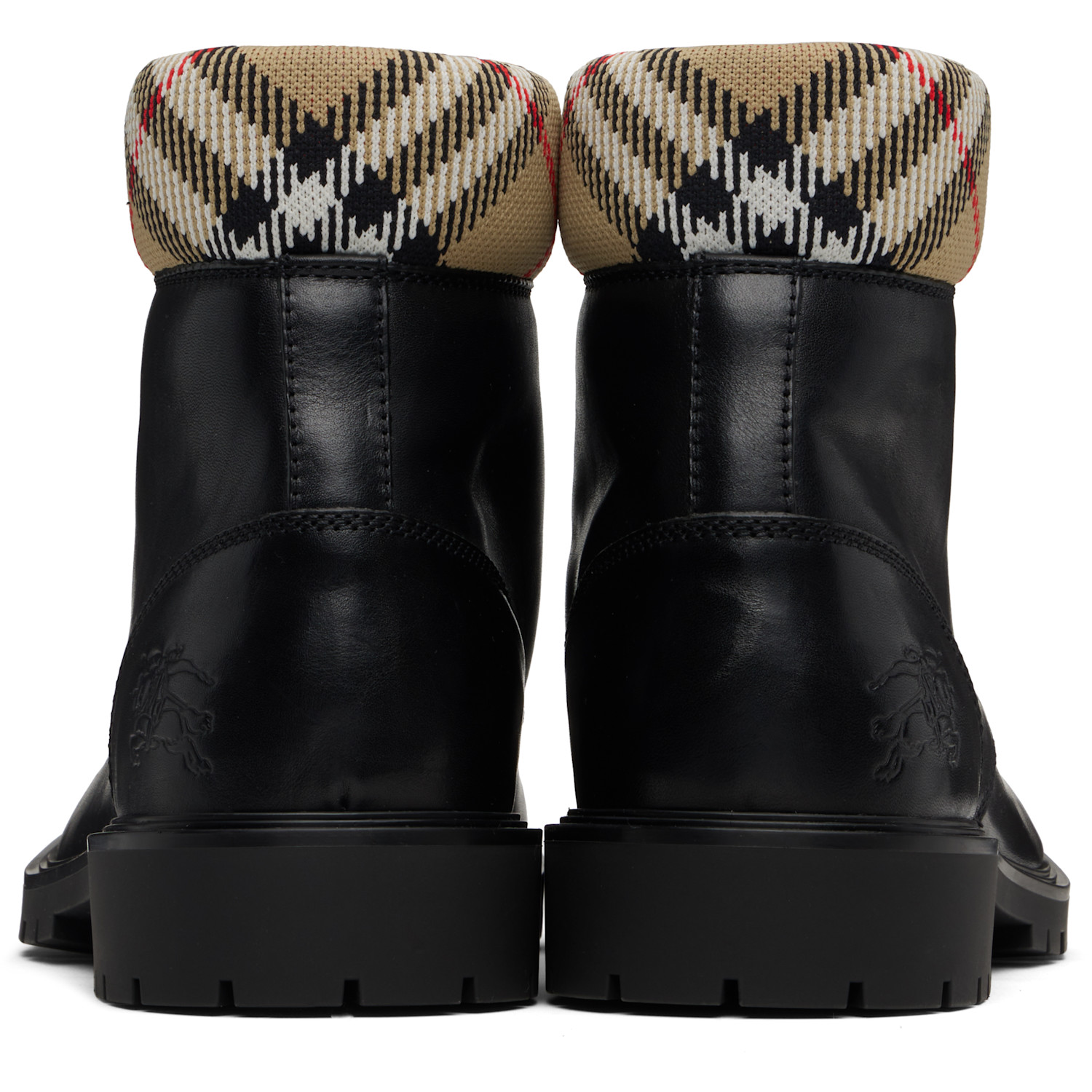  Burberry Black Leather Rogue Combat Boots 