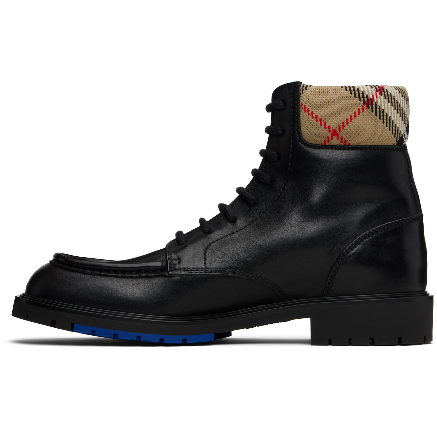  Burberry Black Leather Rogue Combat Boots 