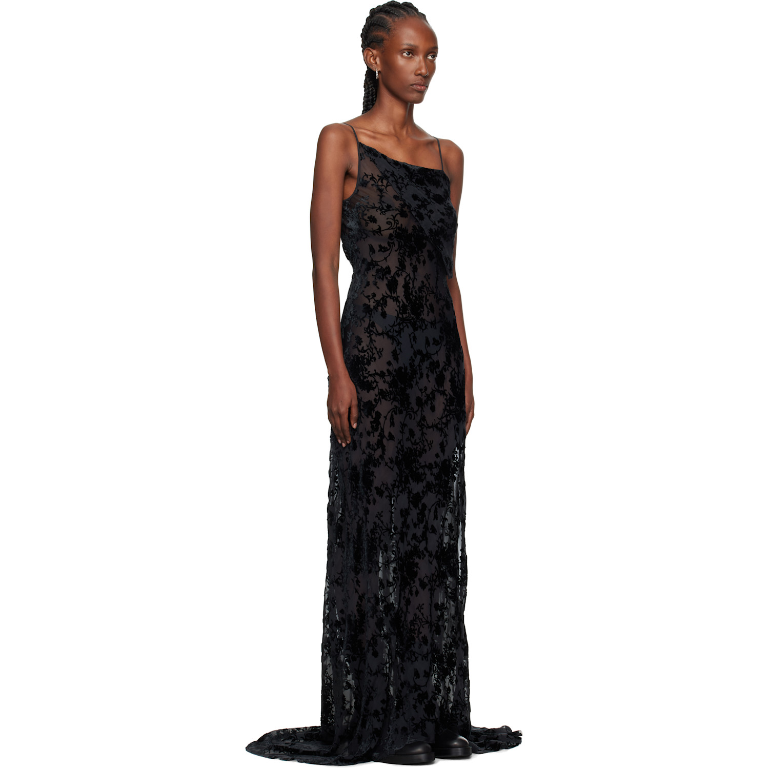  Ann Demeulemeester Black Aaricia Bias Slip Maxi Dress 