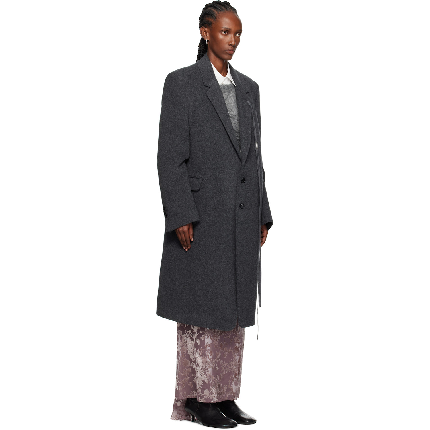  Ann Demeulemeester Gray Viv High Comfort Tailored Coat 
