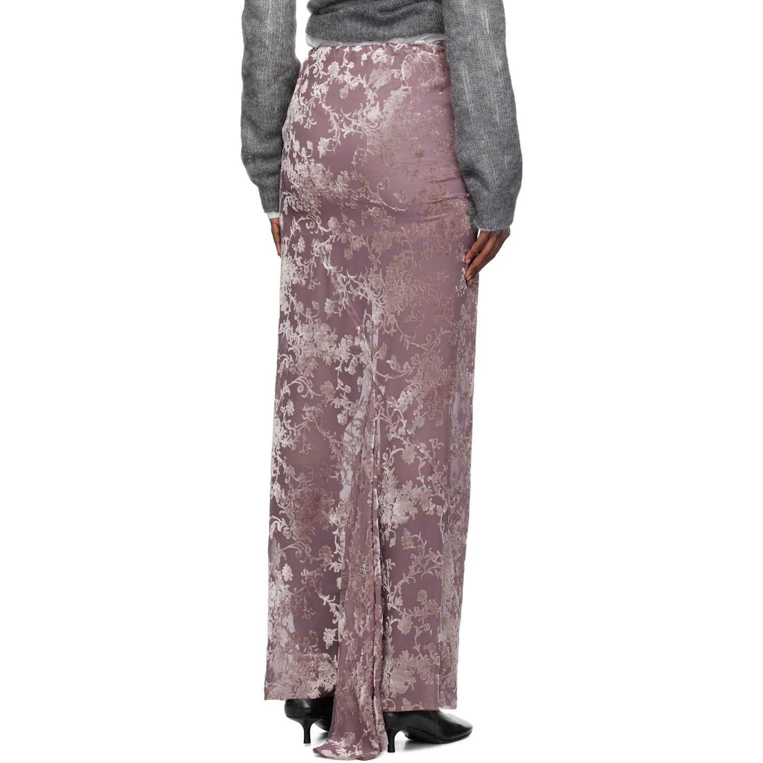  Ann Demeulemeester Pink Eveline Bias Maxi Skirt 
