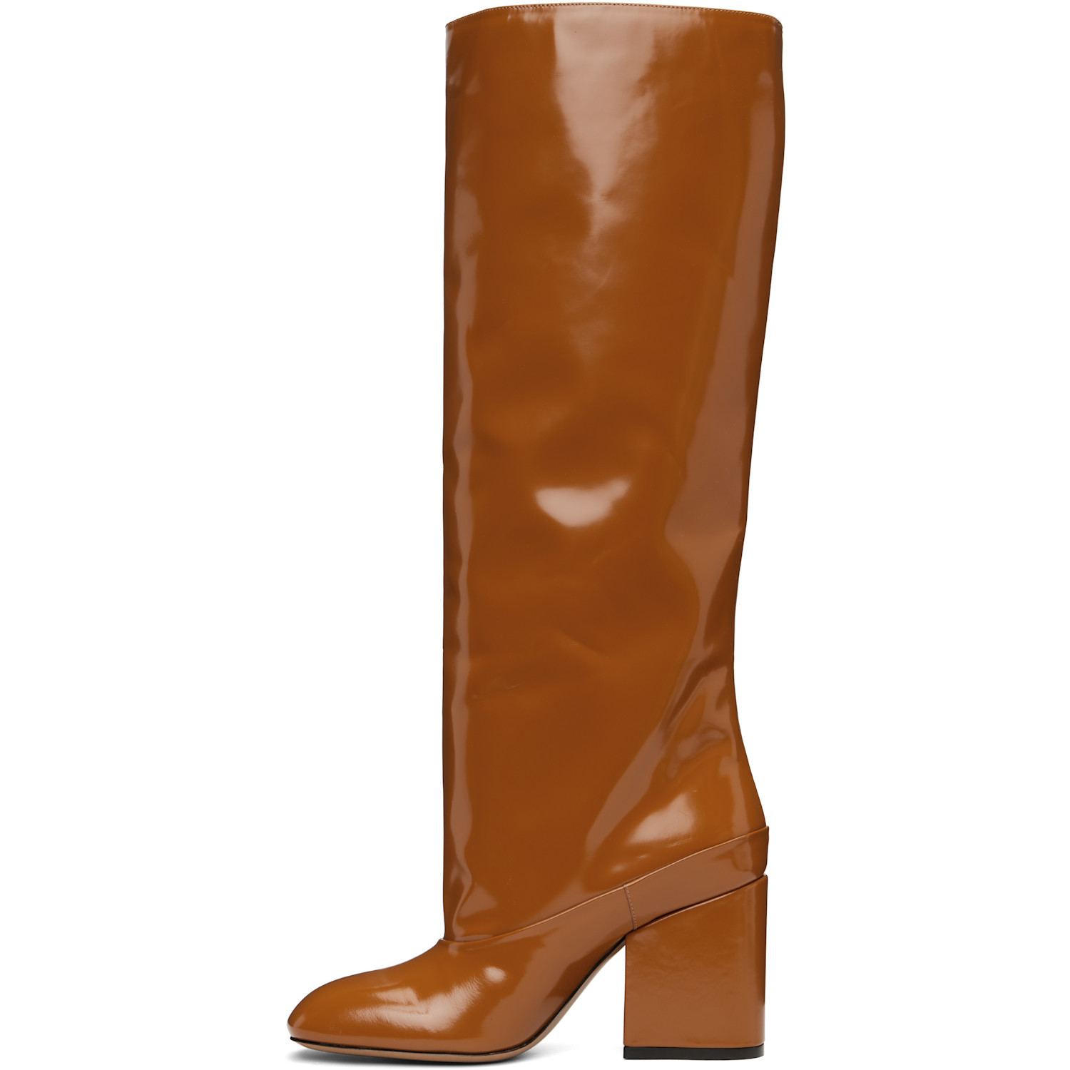  Marni Brown Leather Trunkaroo Knee-high Tall Boots 