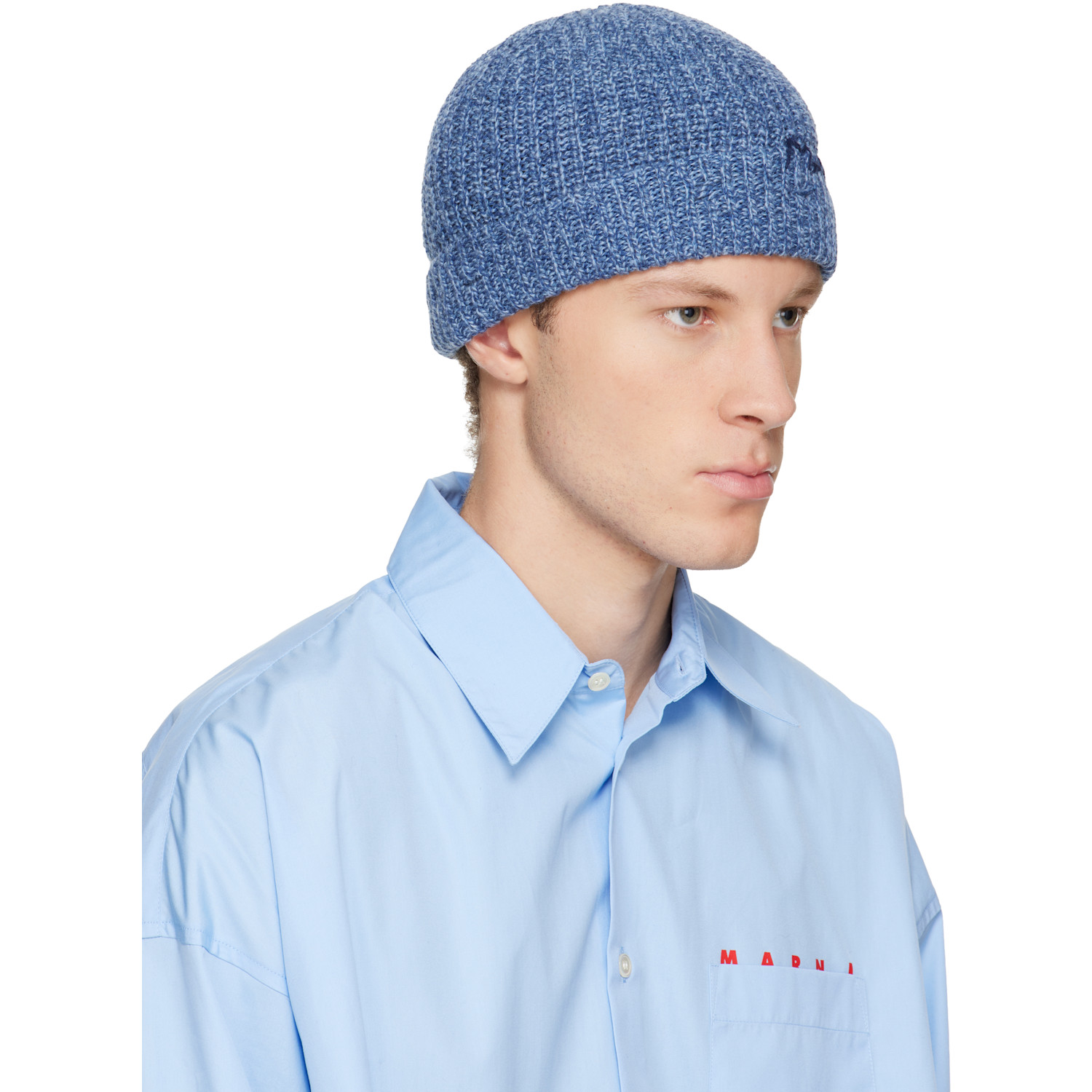  Marni Navy Wool Beanie 