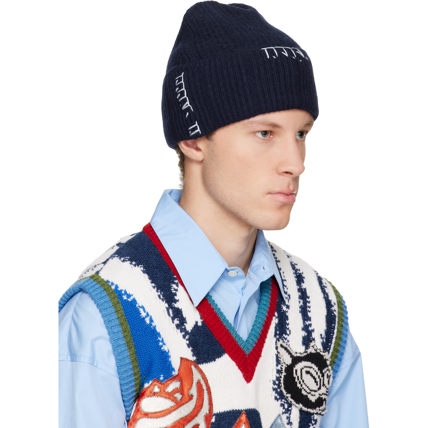  Marni Navy Wool-cashmere Beanie 