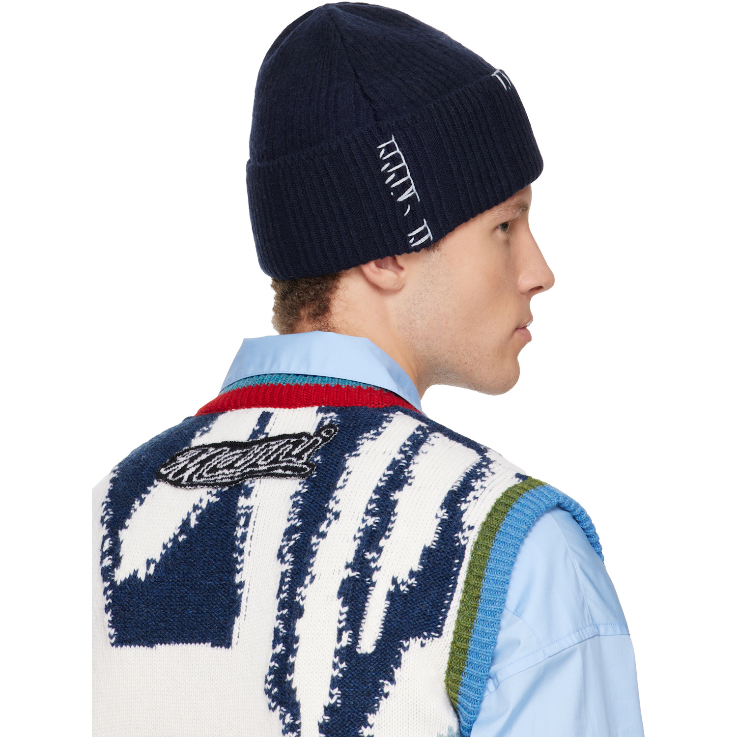  Marni Navy Wool-cashmere Beanie 