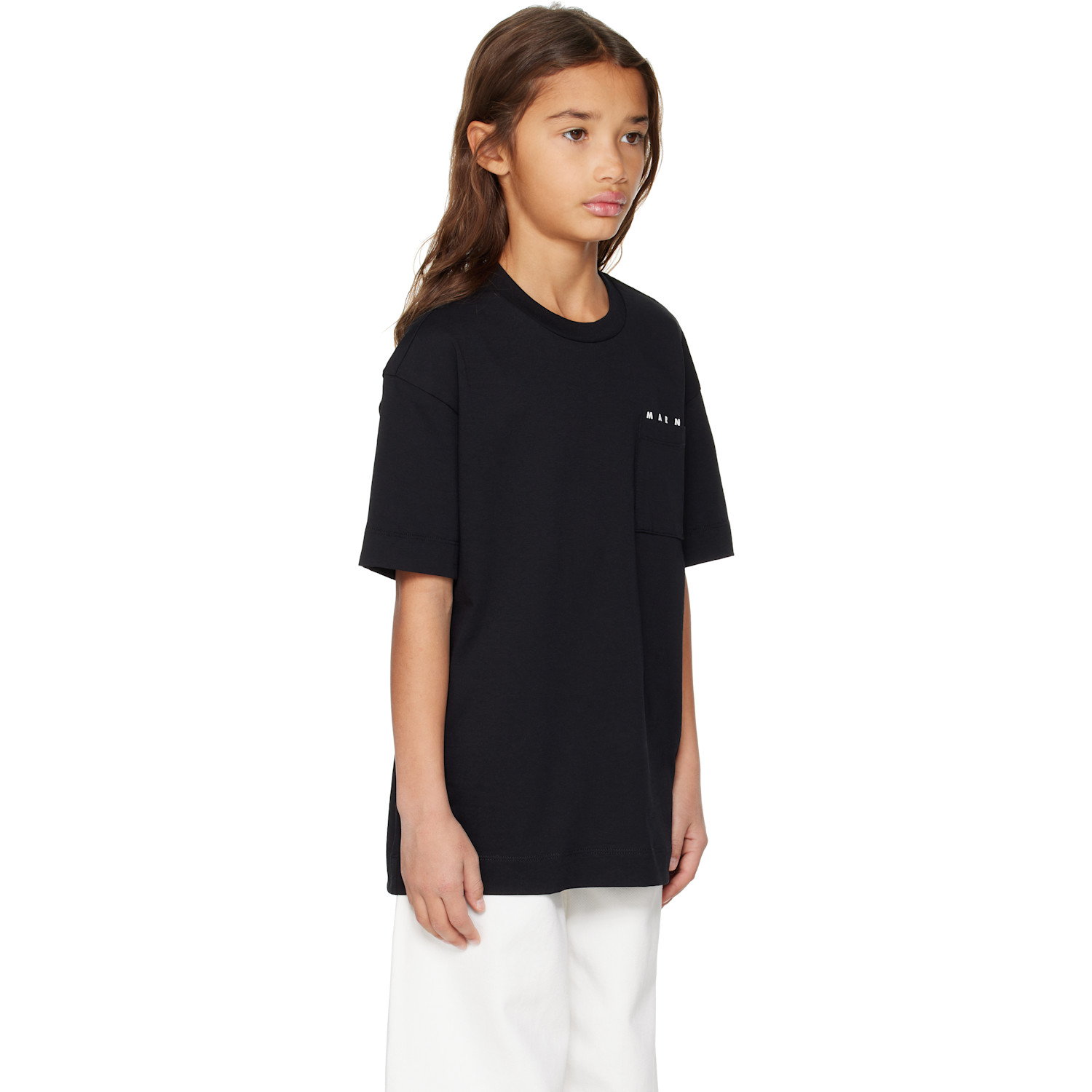  Marni Kids Black Pocket Logo T-shirt 