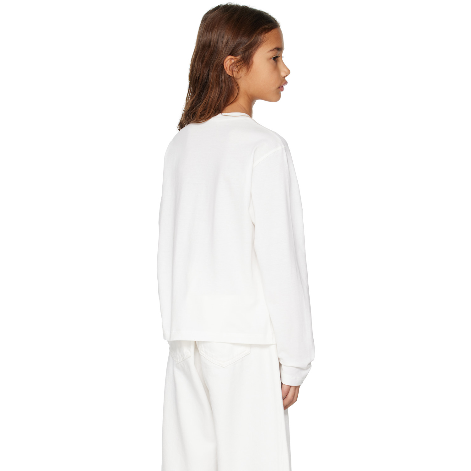  Marni Kids White Logo Appliqué Long Sleeve T-shirt 