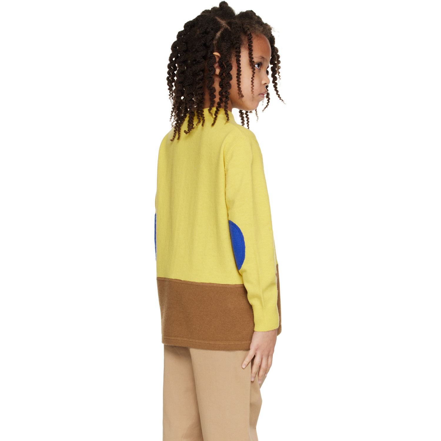  Marni Kids Yellow & Brown Intarsia Logo Sweater 