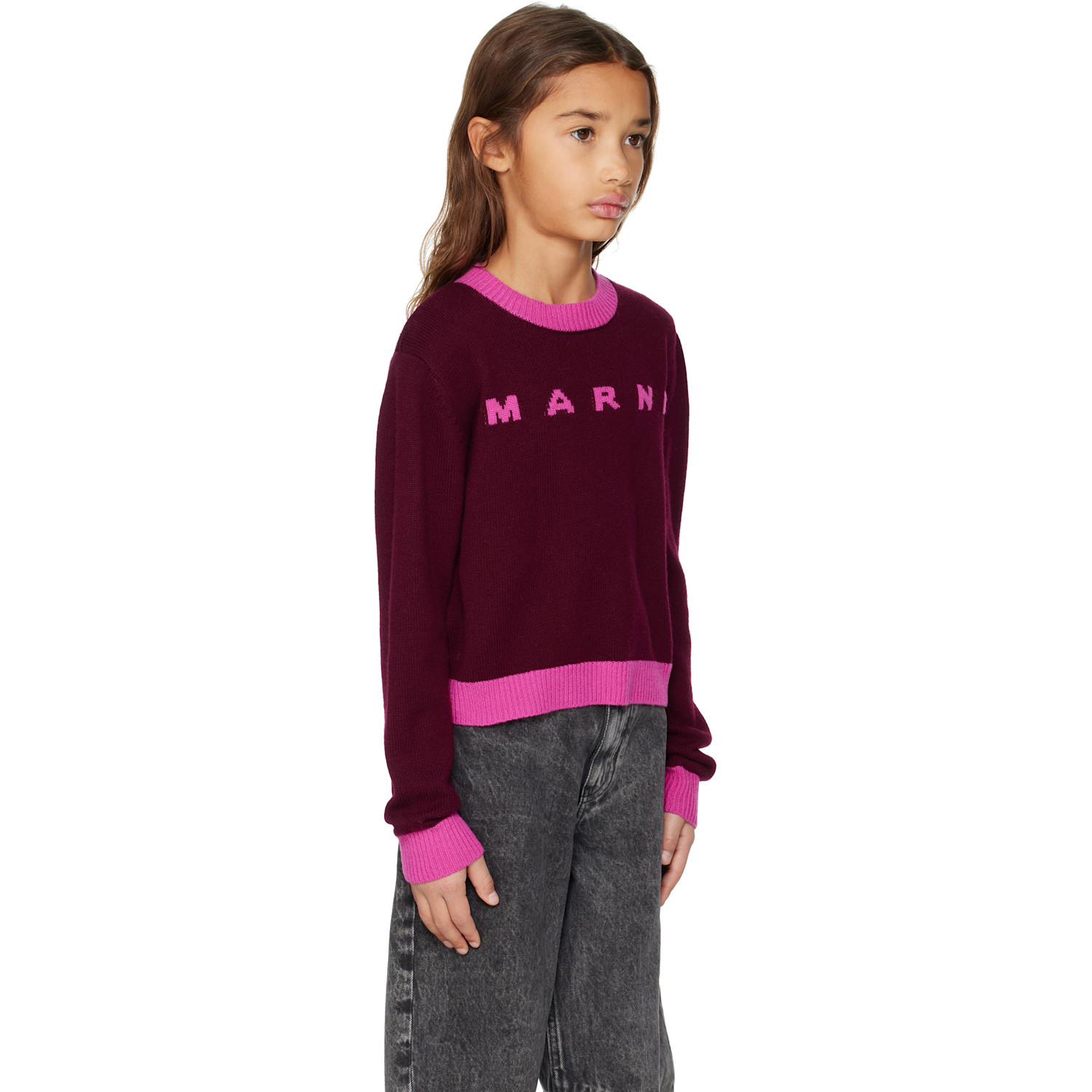  Marni Kids Burgundy Wool & Cashmere Sweater 