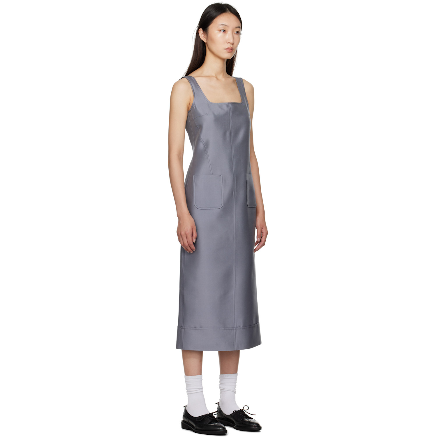  Thom Browne Gray Column Maxi Dress 