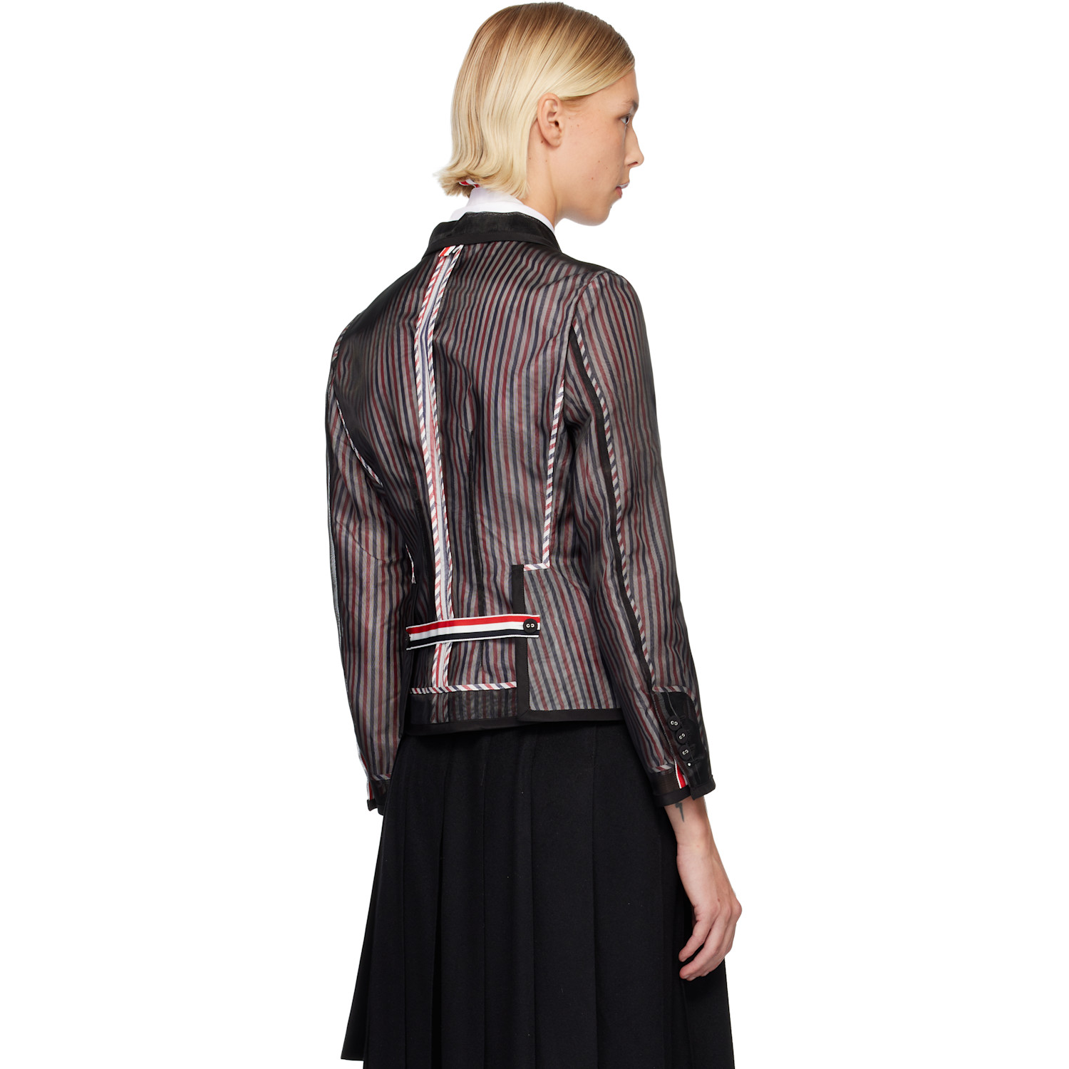  Thom Browne Black Organza Sport Blazer 