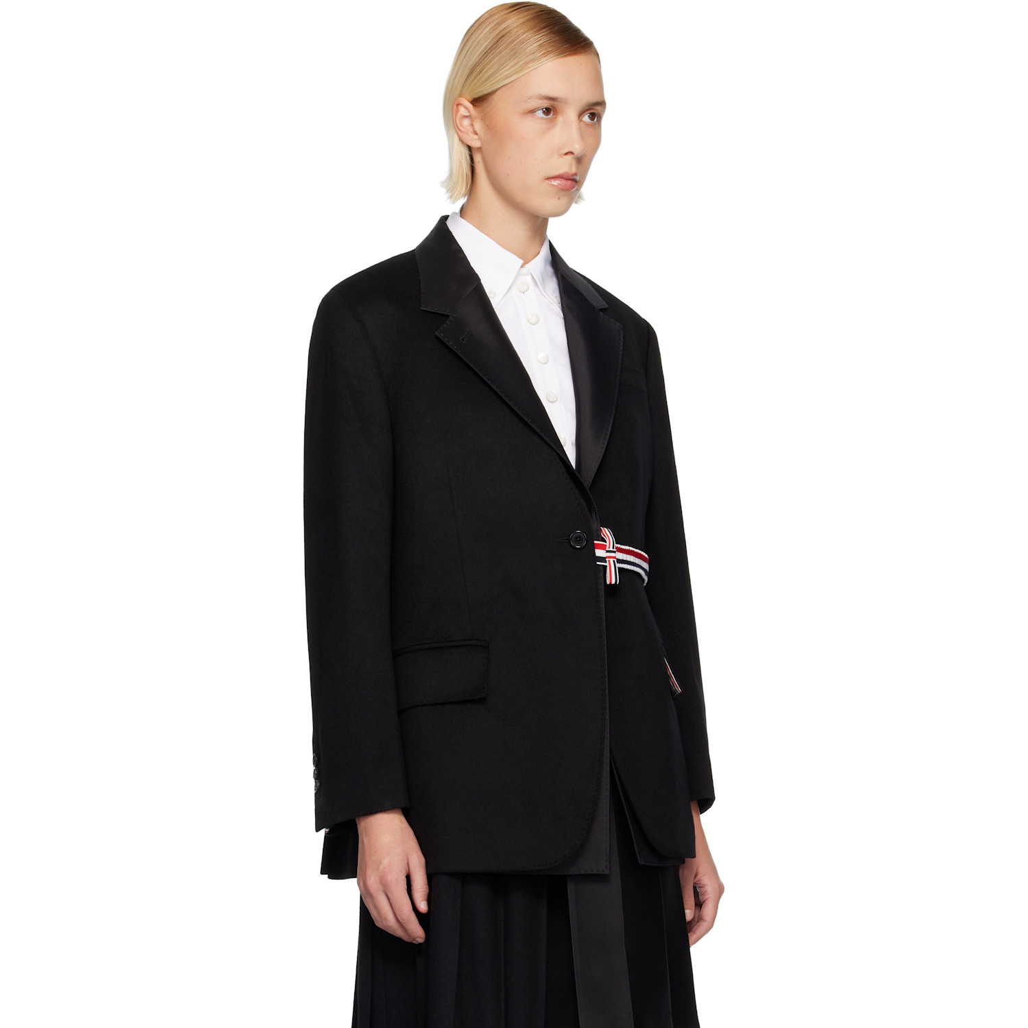  Thom Browne Black Cashmere Wool 2-in-1 Sport Blazer 