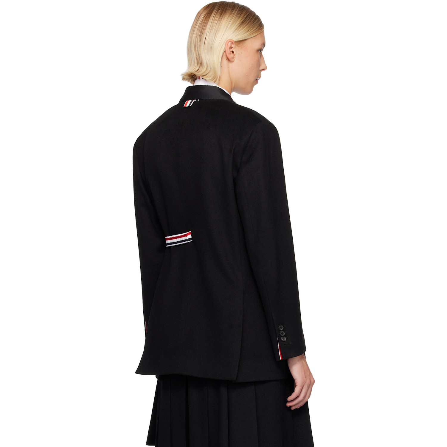  Thom Browne Black Cashmere Wool 2-in-1 Sport Blazer 