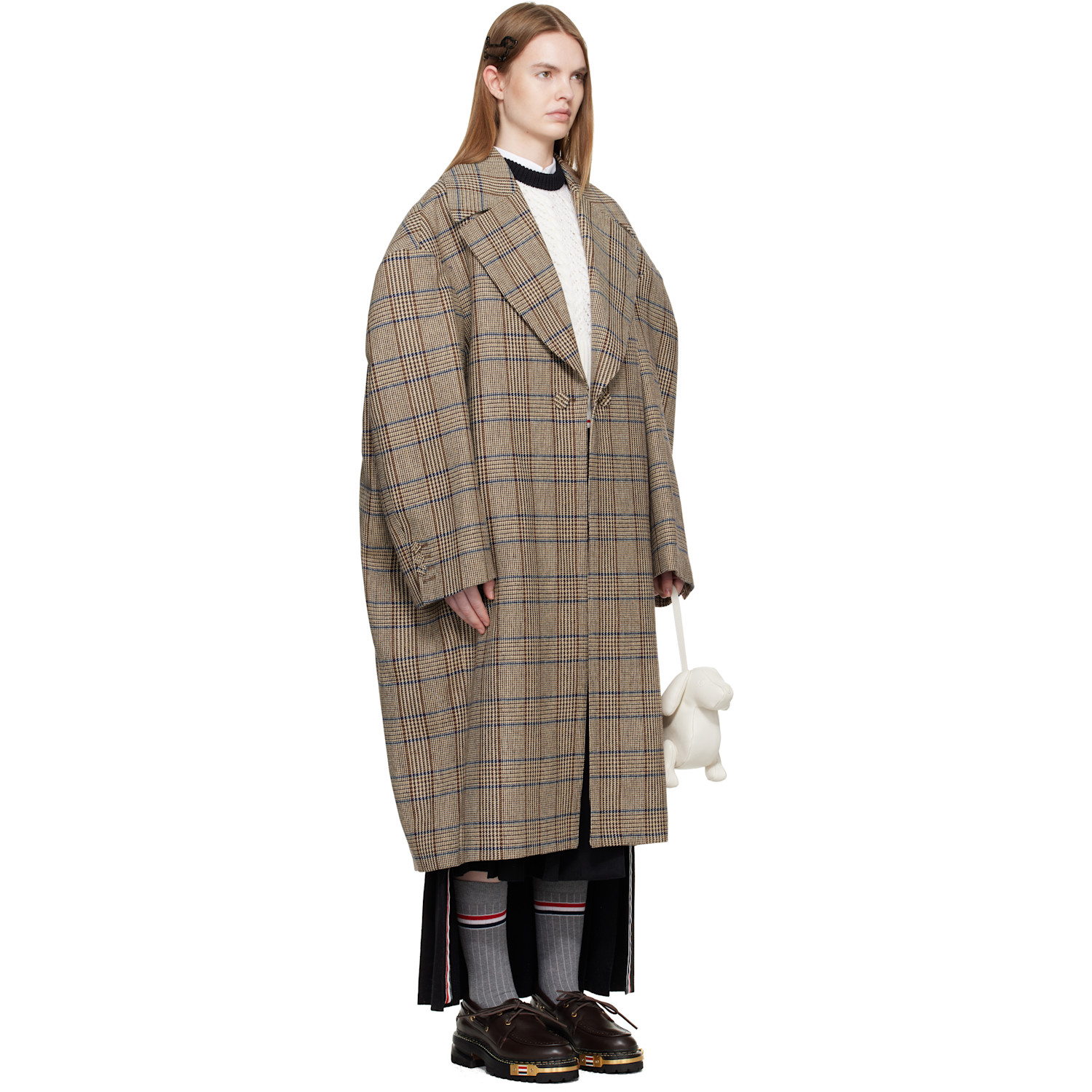  Thom Browne Brown Hunting Tweed Cocoon Coat 