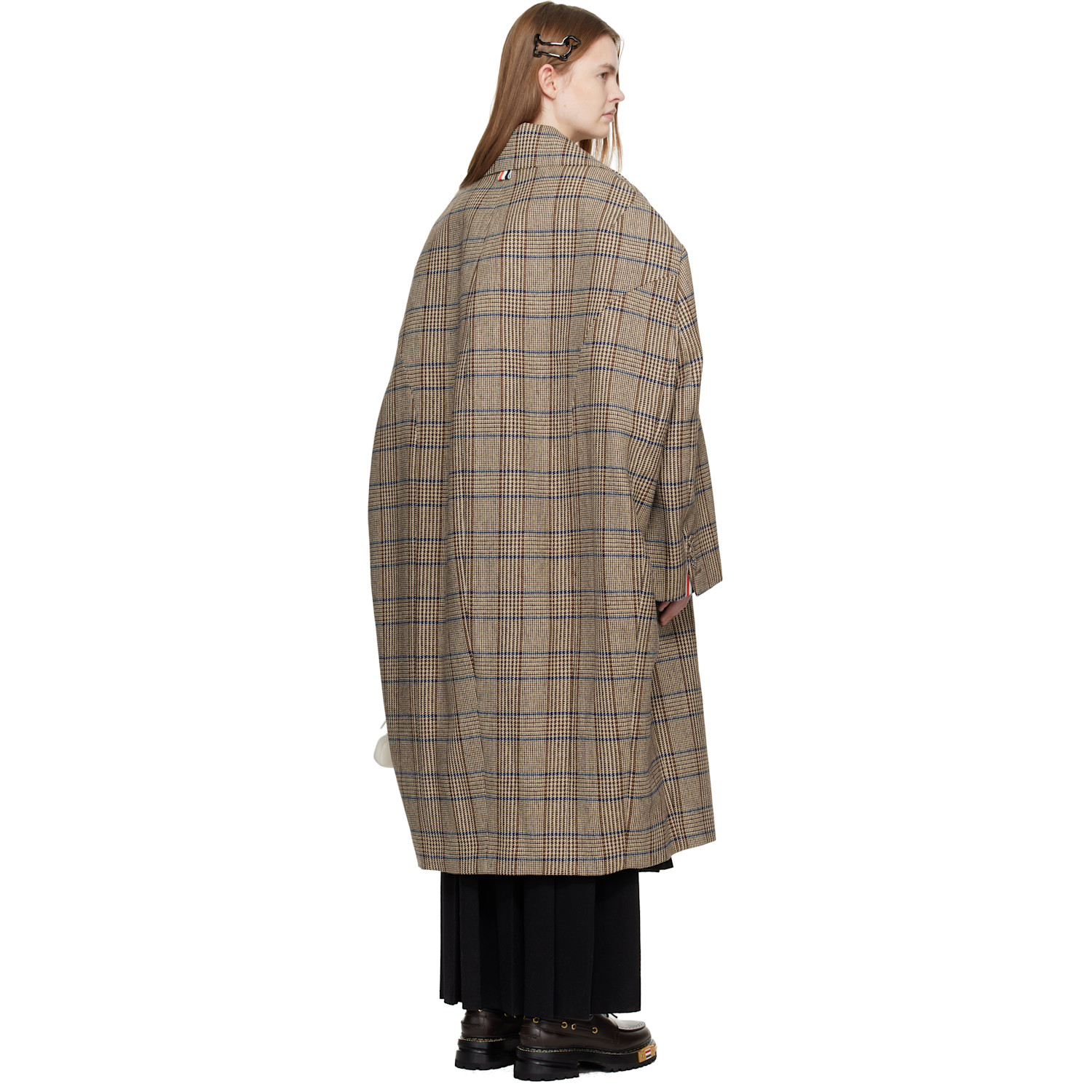  Thom Browne Brown Hunting Tweed Cocoon Coat 