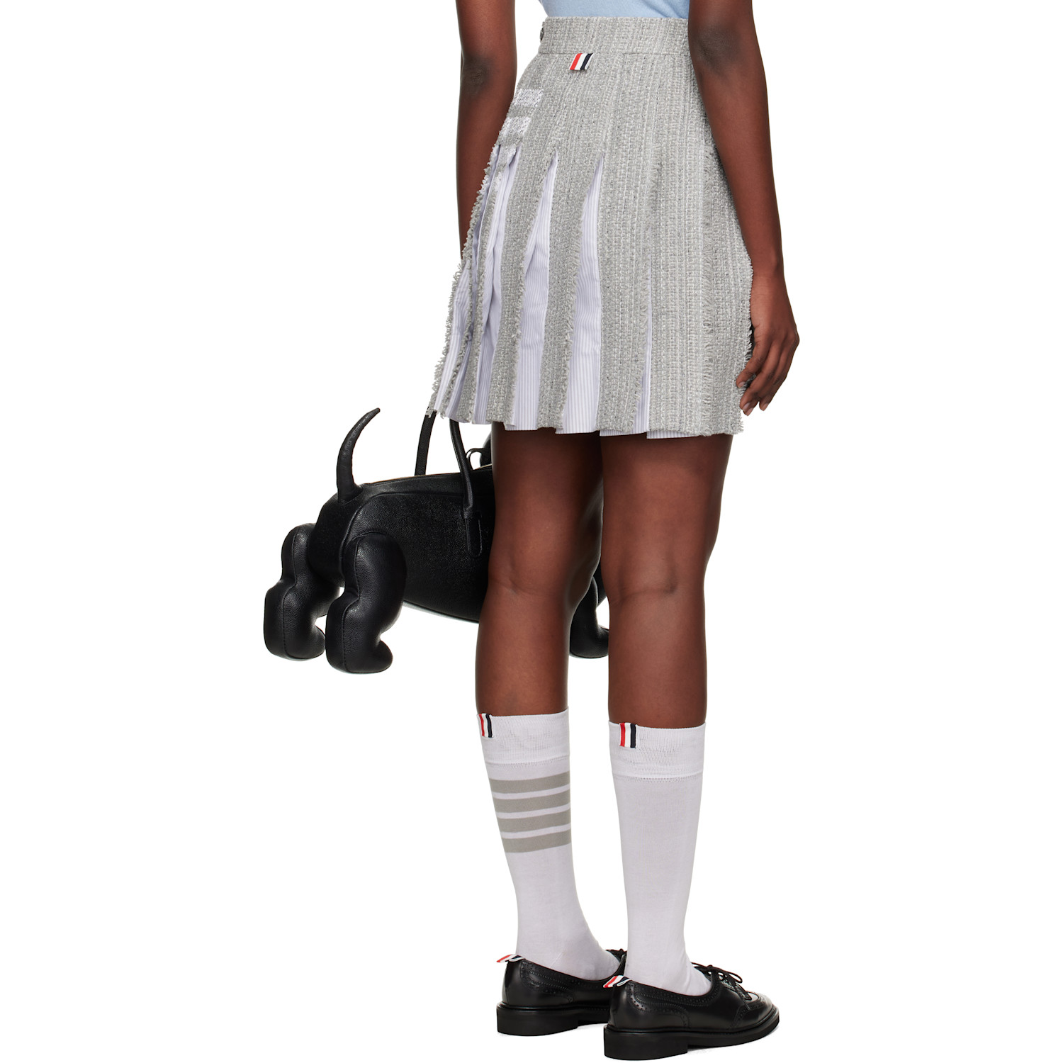  Thom Browne Gray Classic Pleated 4-bar Miniskirt 