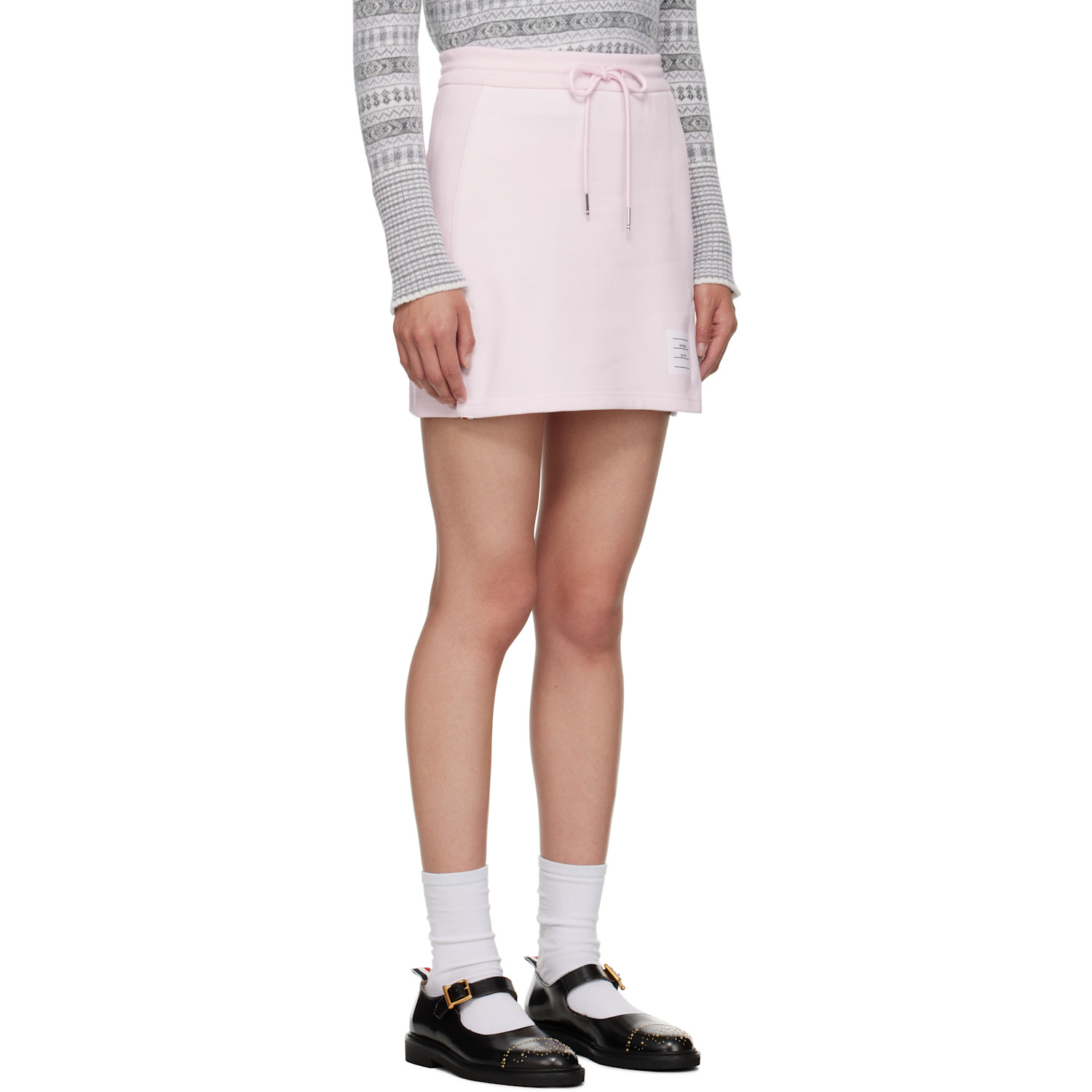  Thom Browne Pink Classic 4-bar Jersey Miniskirt 