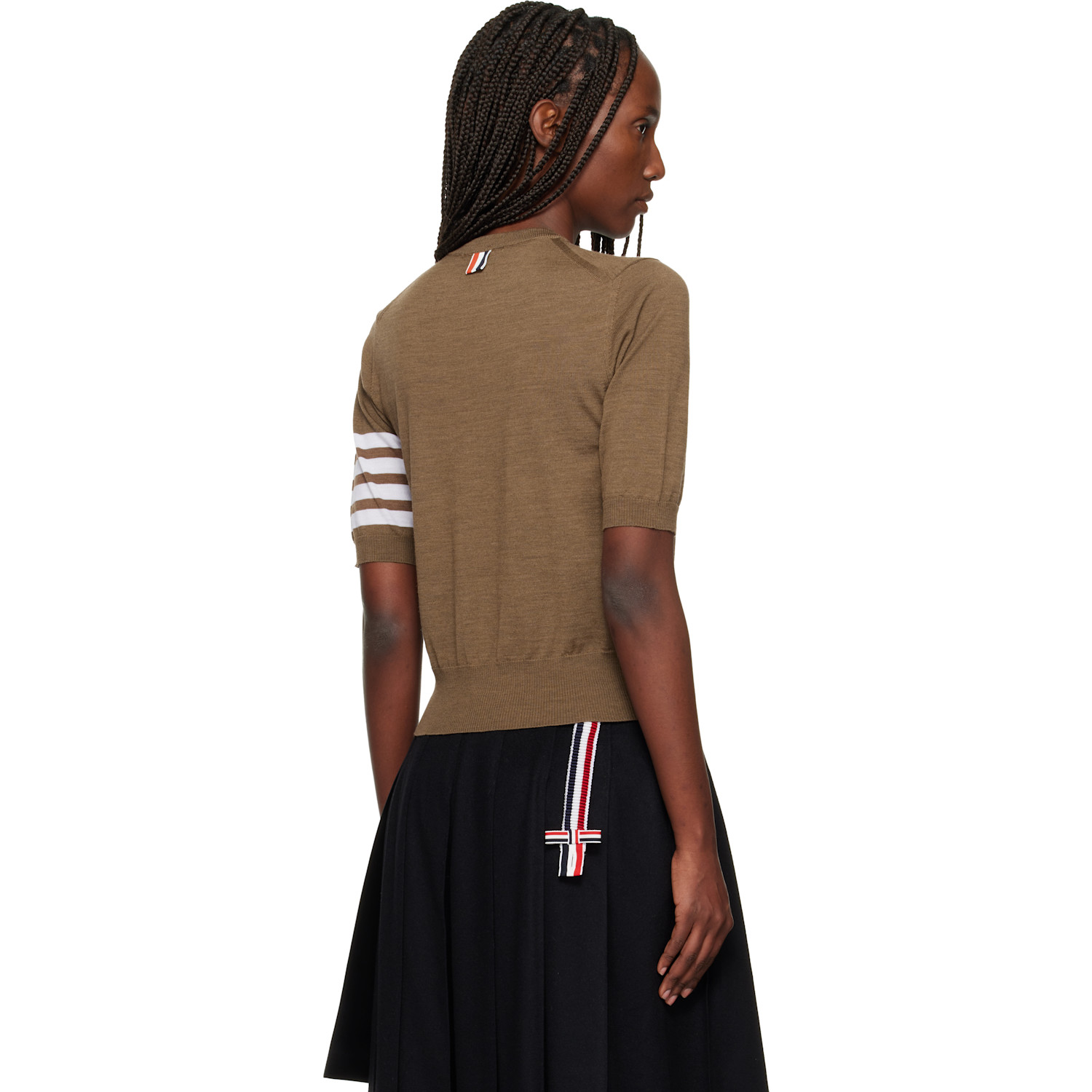  Thom Browne Brown Fine Merino Wool 4-bar Sweater 
