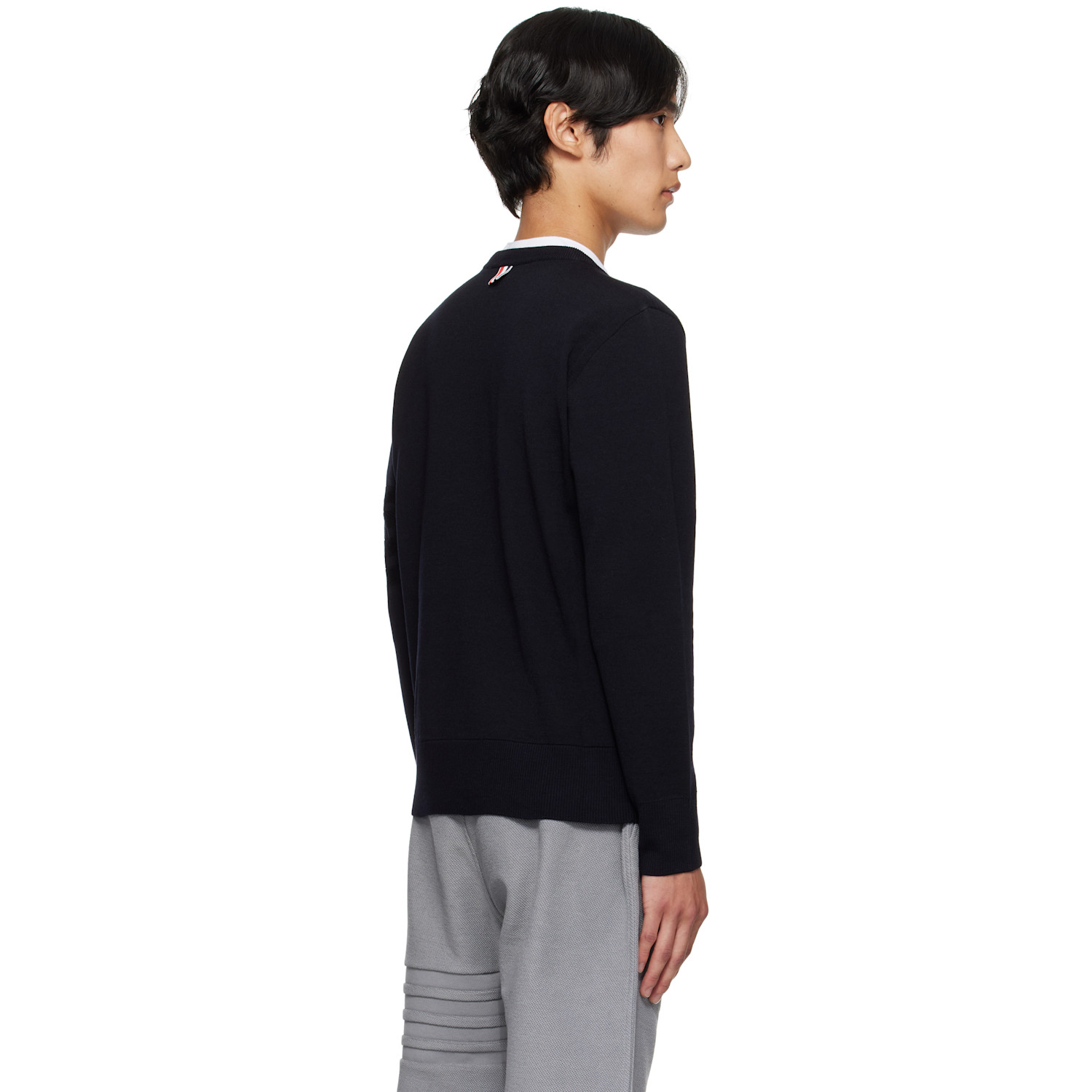  Thom Browne Navy Double Face Crew New 4-bar Sweater 