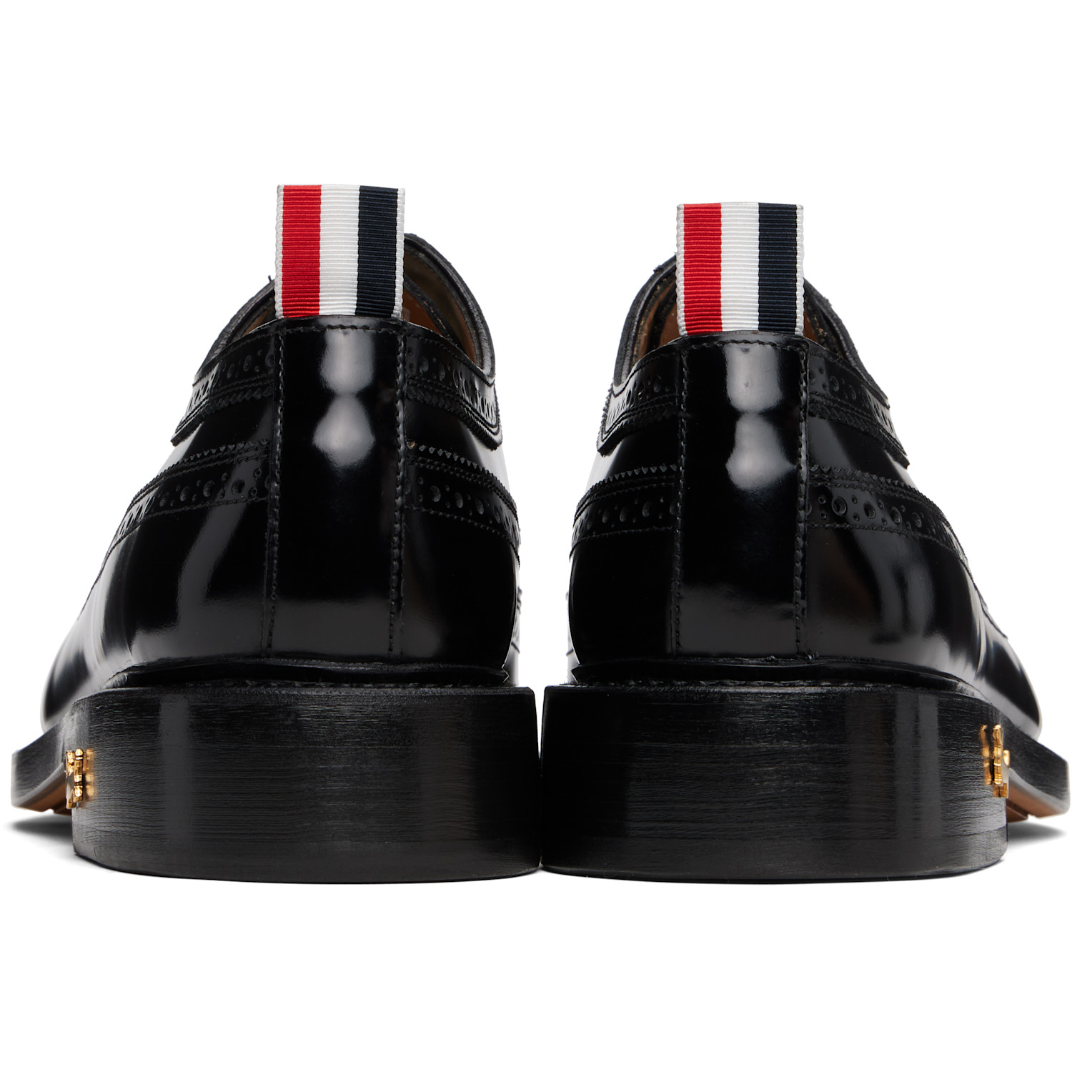  Thom Browne Black Spazzolato Leather Longwing Brogues 