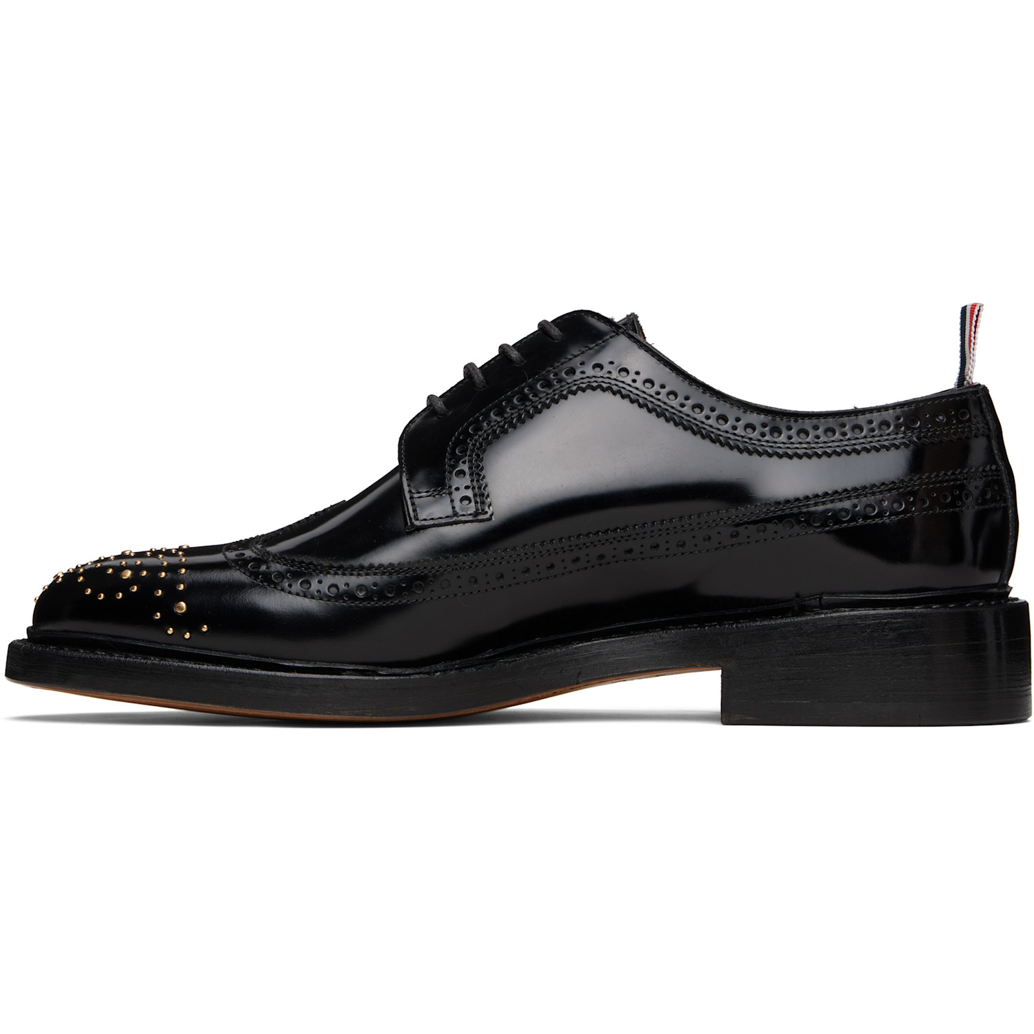  Thom Browne Black Spazzolato Leather Longwing Brogues 